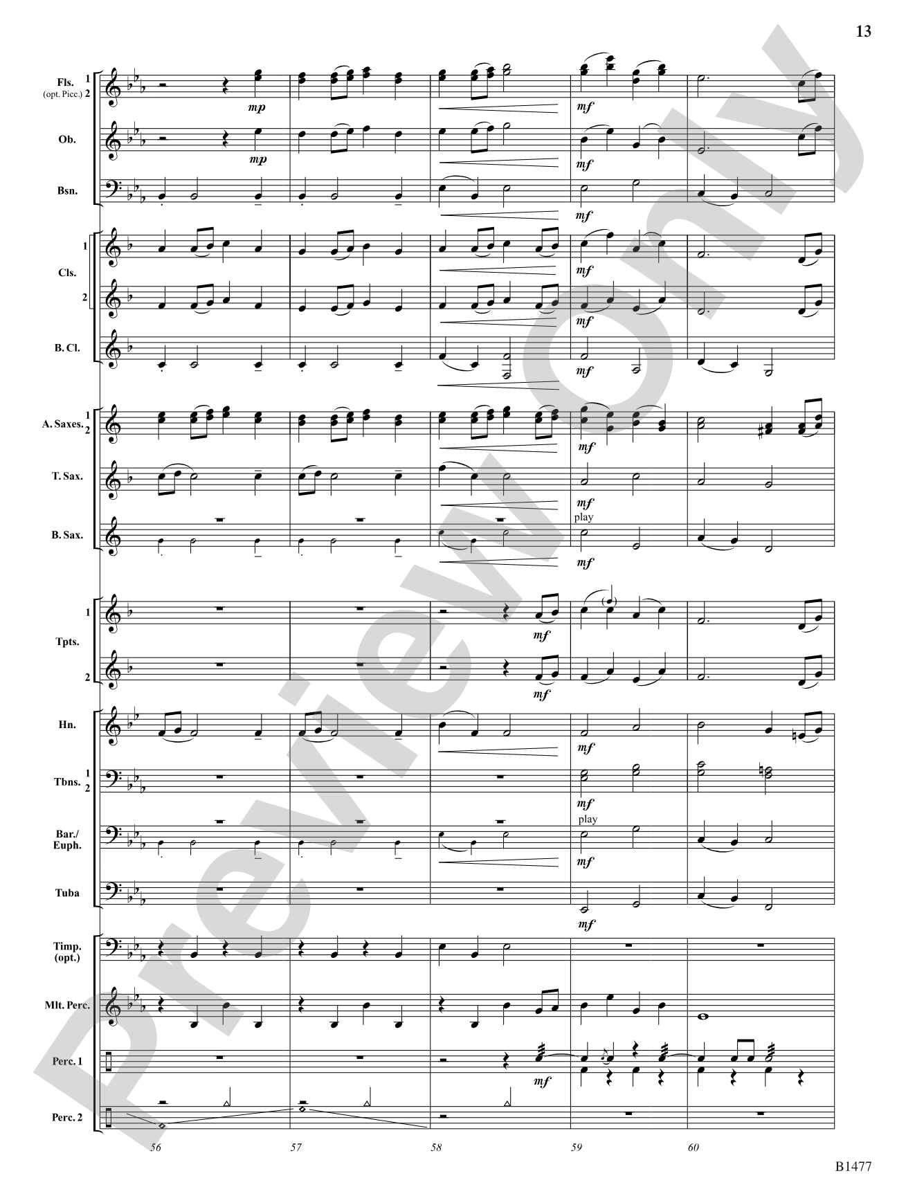 And Bless Us Every One: Concert Band Conductor Score & Parts