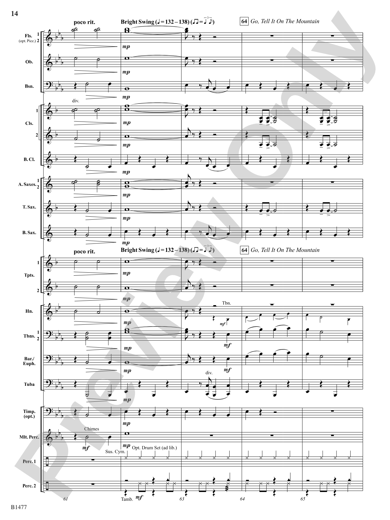 And Bless Us Every One: Concert Band Conductor Score & Parts