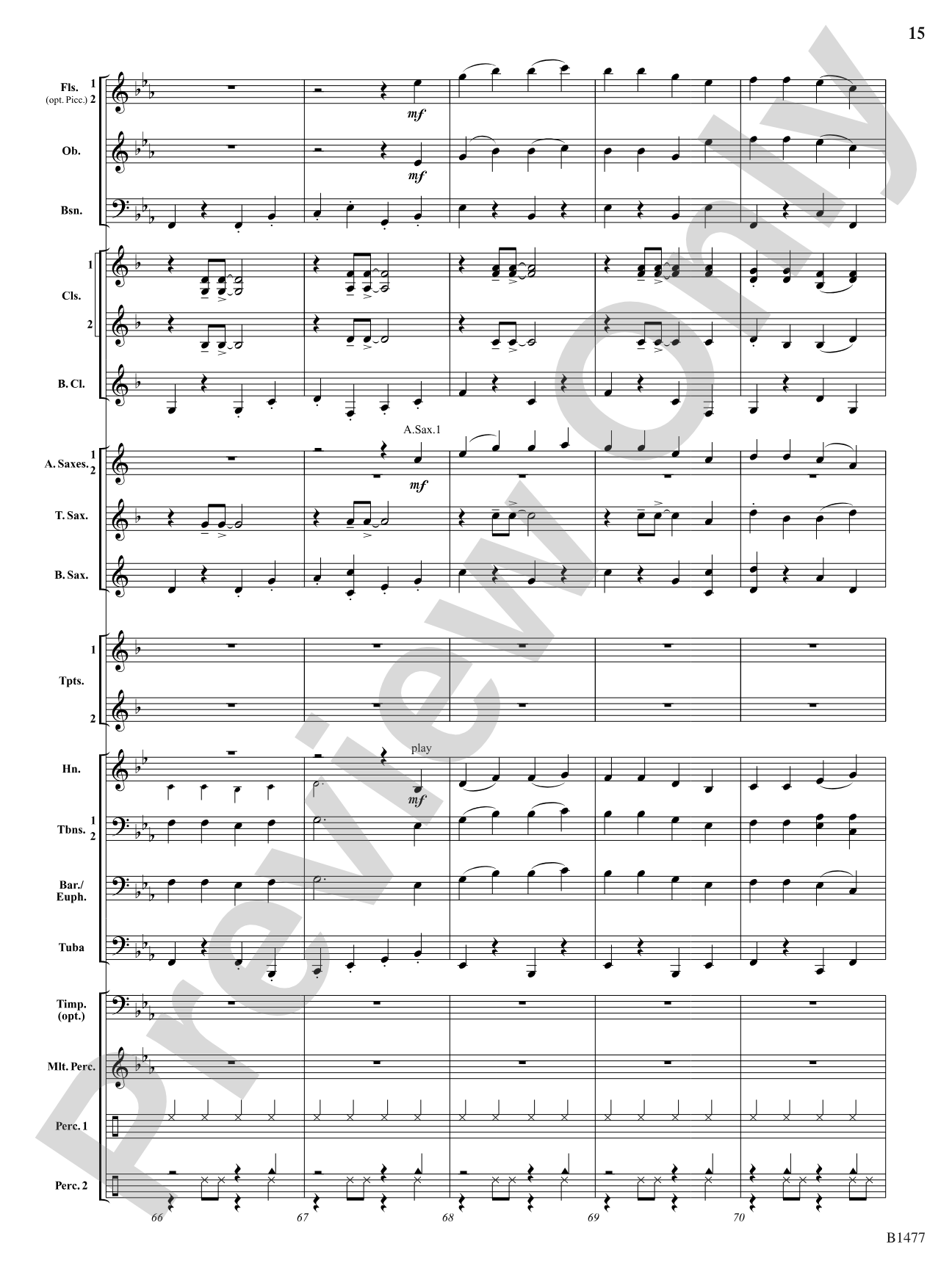 And Bless Us Every One: Concert Band Conductor Score & Parts