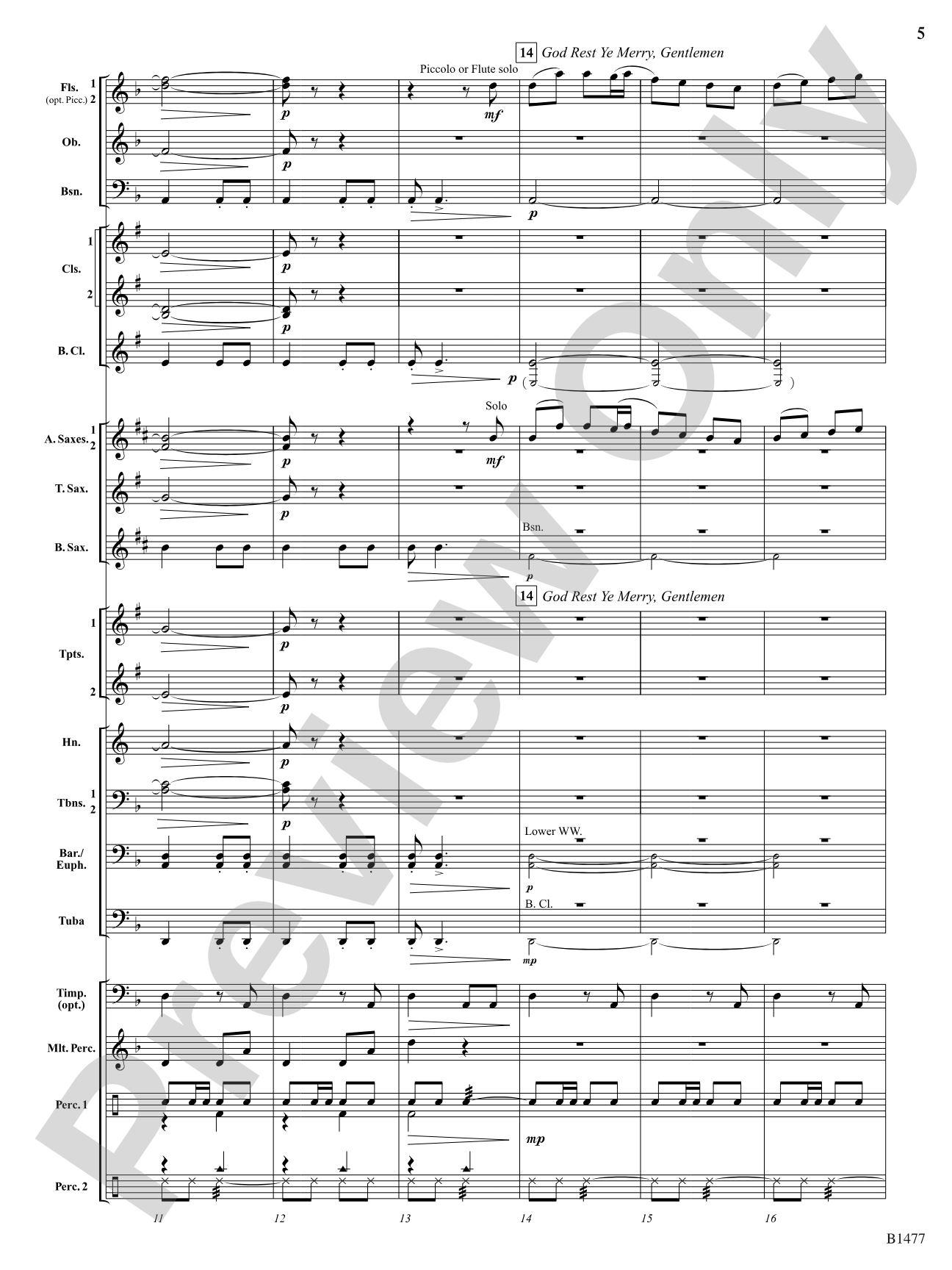 And Bless Us Every One: Concert Band Conductor Score & Parts