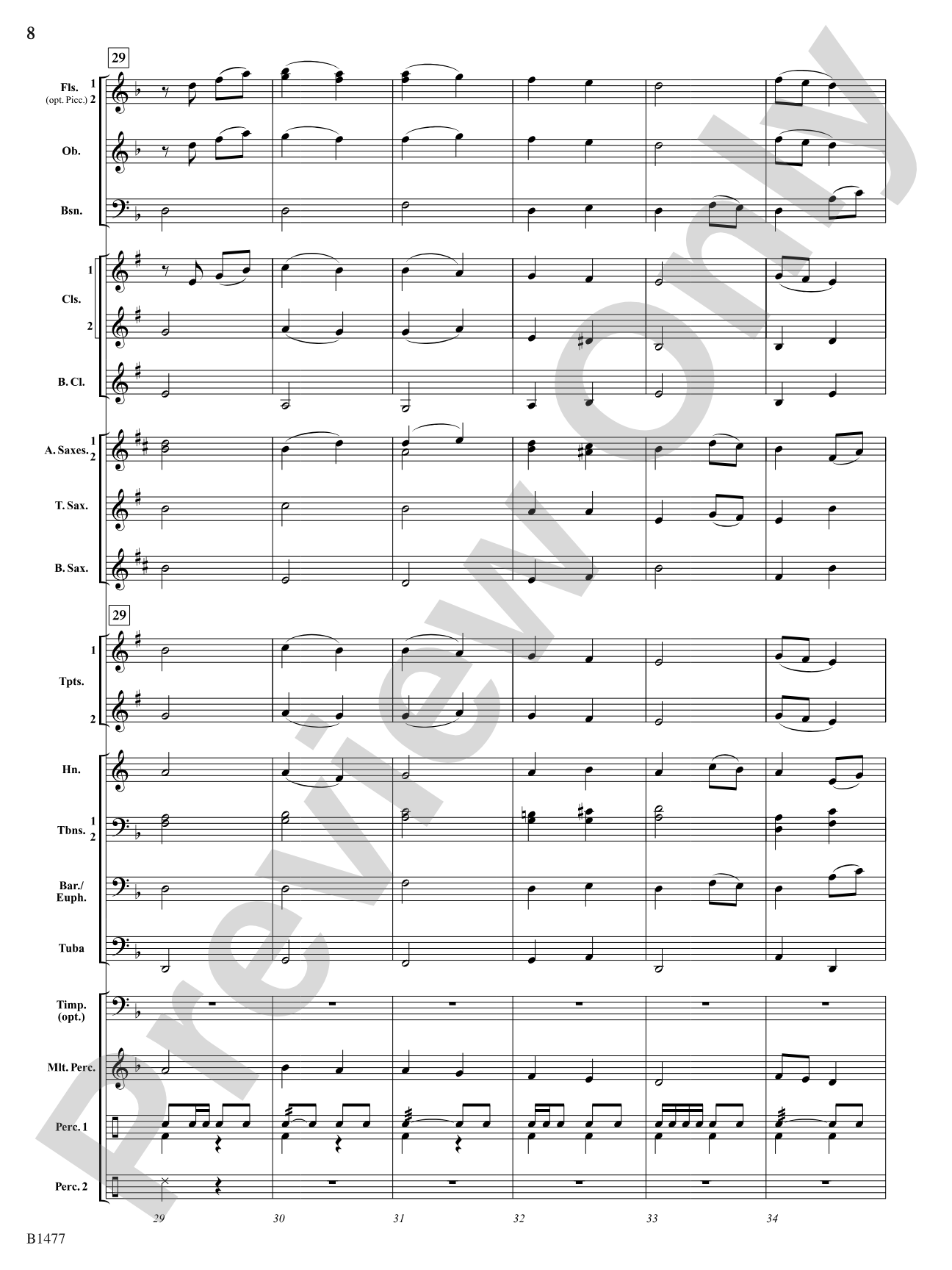 And Bless Us Every One: Concert Band Conductor Score & Parts