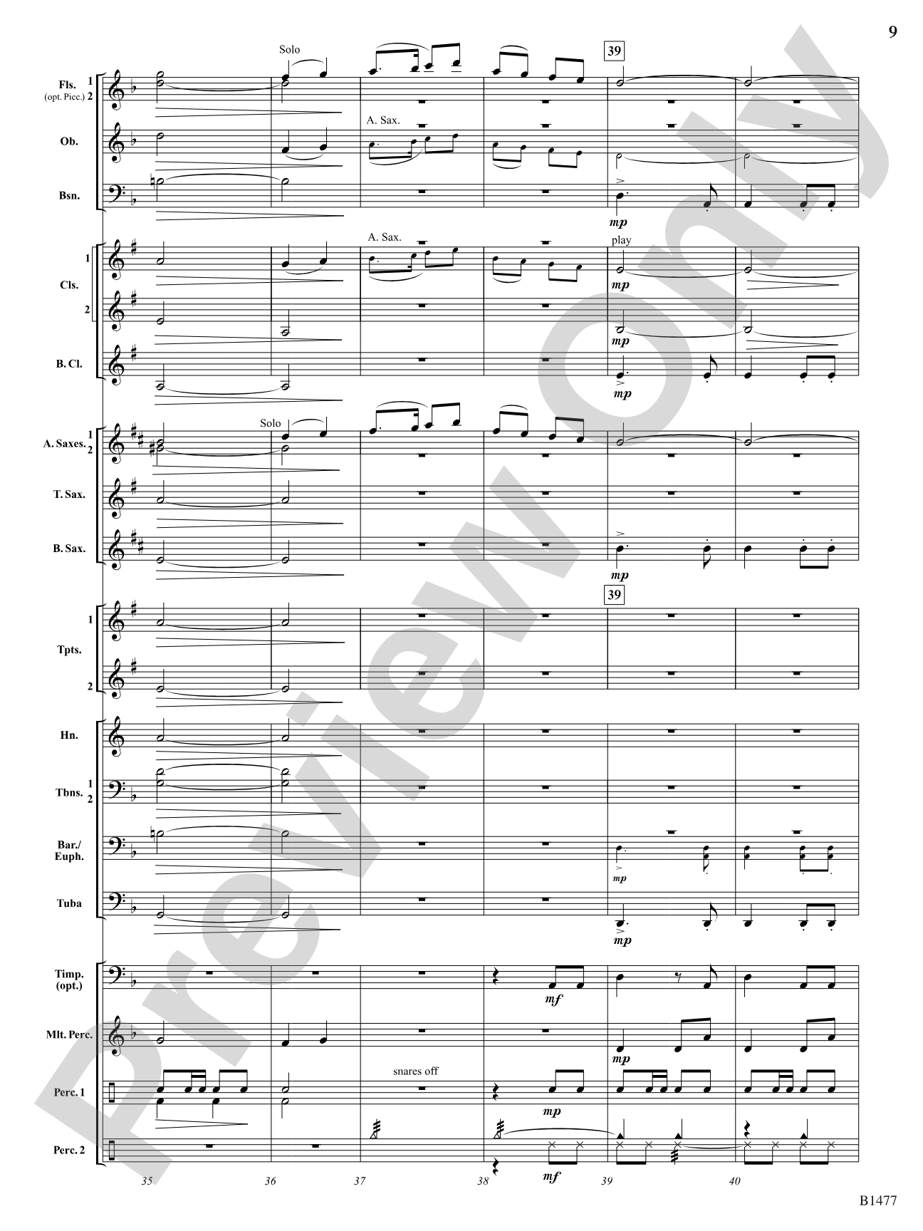 And Bless Us Every One: Concert Band Conductor Score & Parts