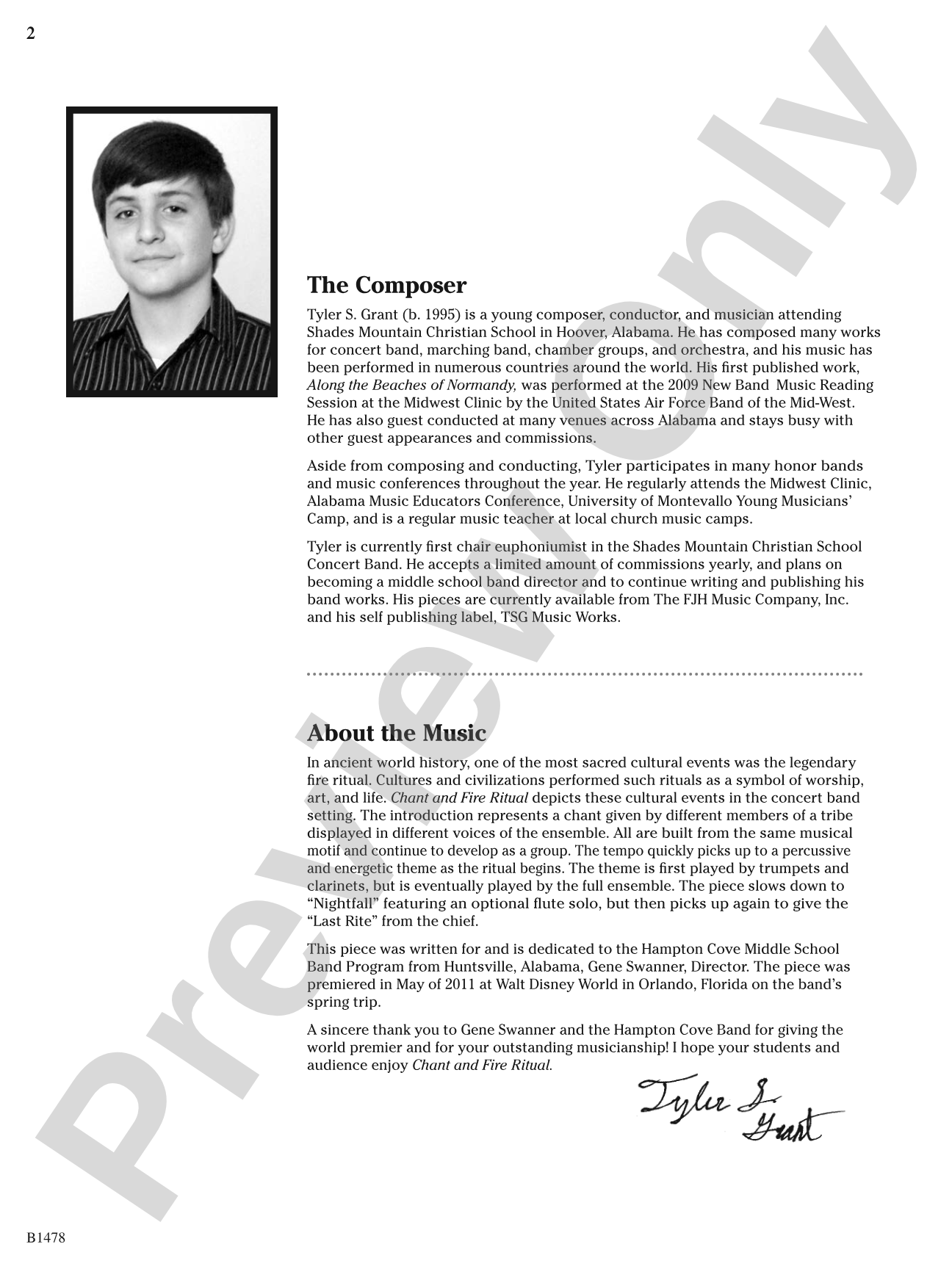 Chant and Fire Ritual: Concert Band Conductor Score & Parts