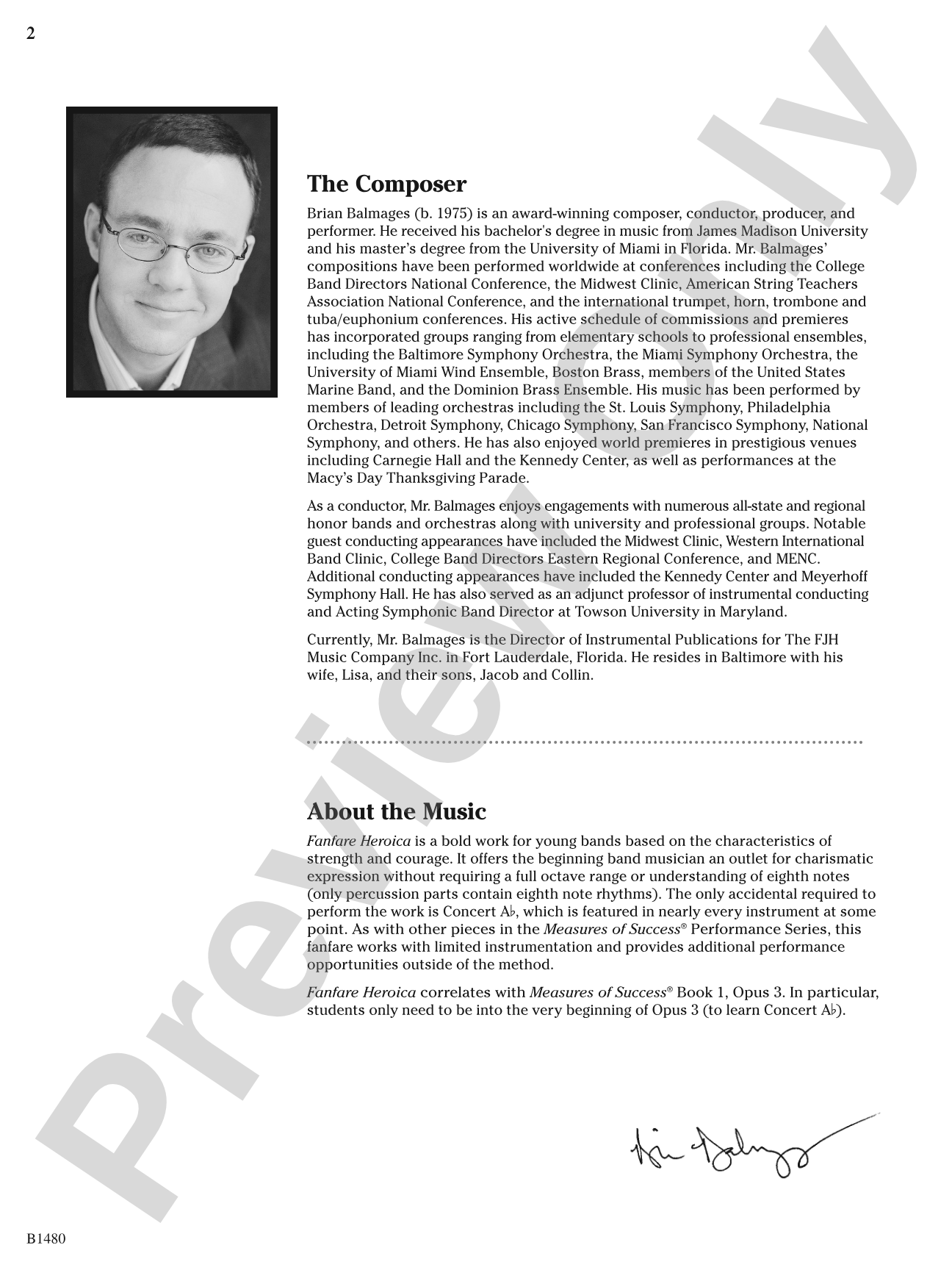 Fanfare Heroica: Concert Band Conductor Score & Parts