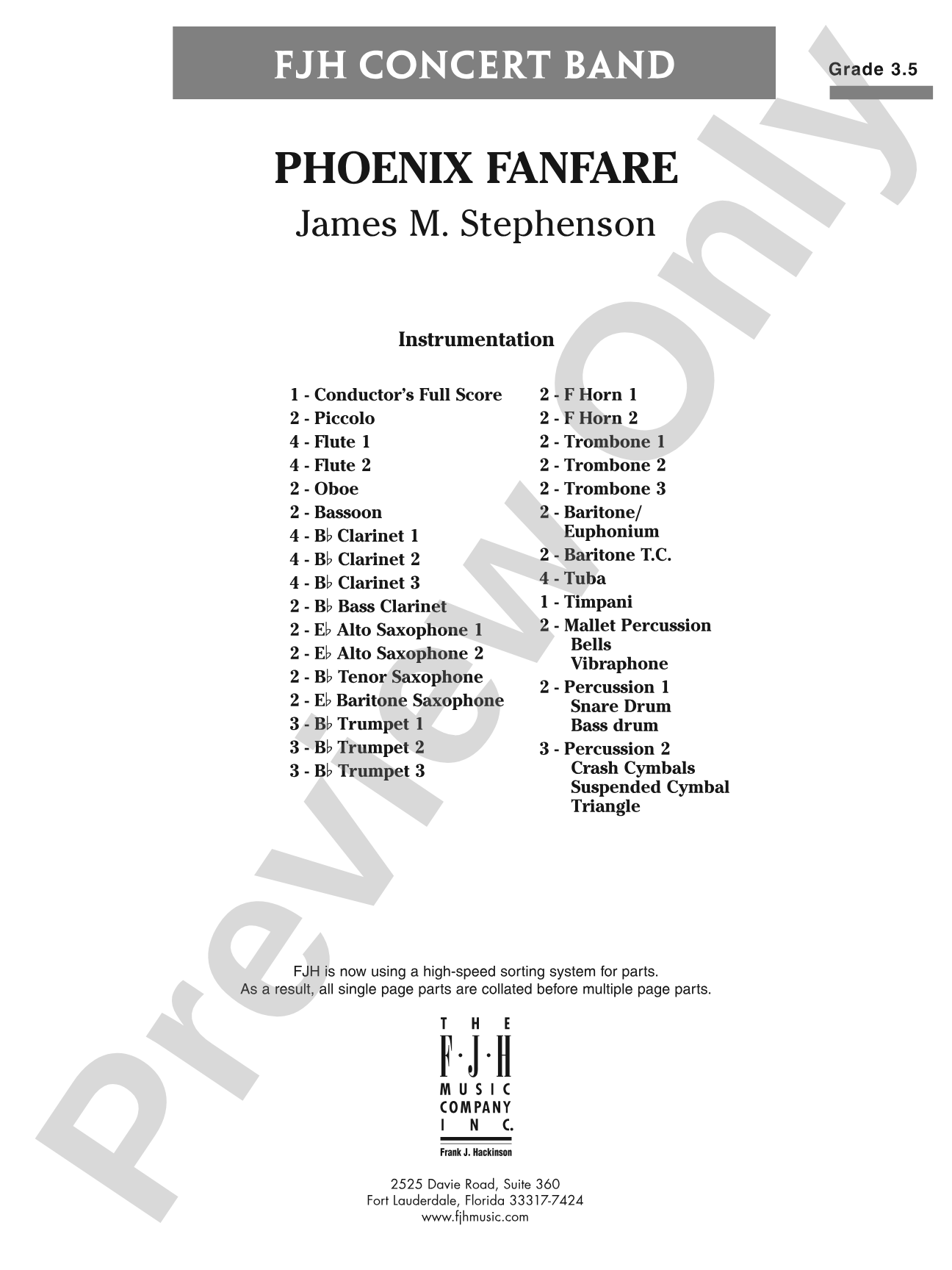 Phoenix Fanfare: Concert Band Conductor Score & Parts