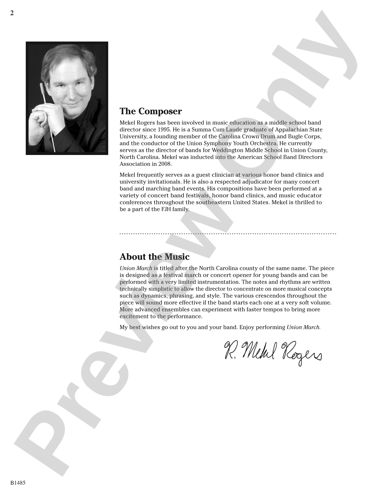 Union March: Concert Band Conductor Score & Parts