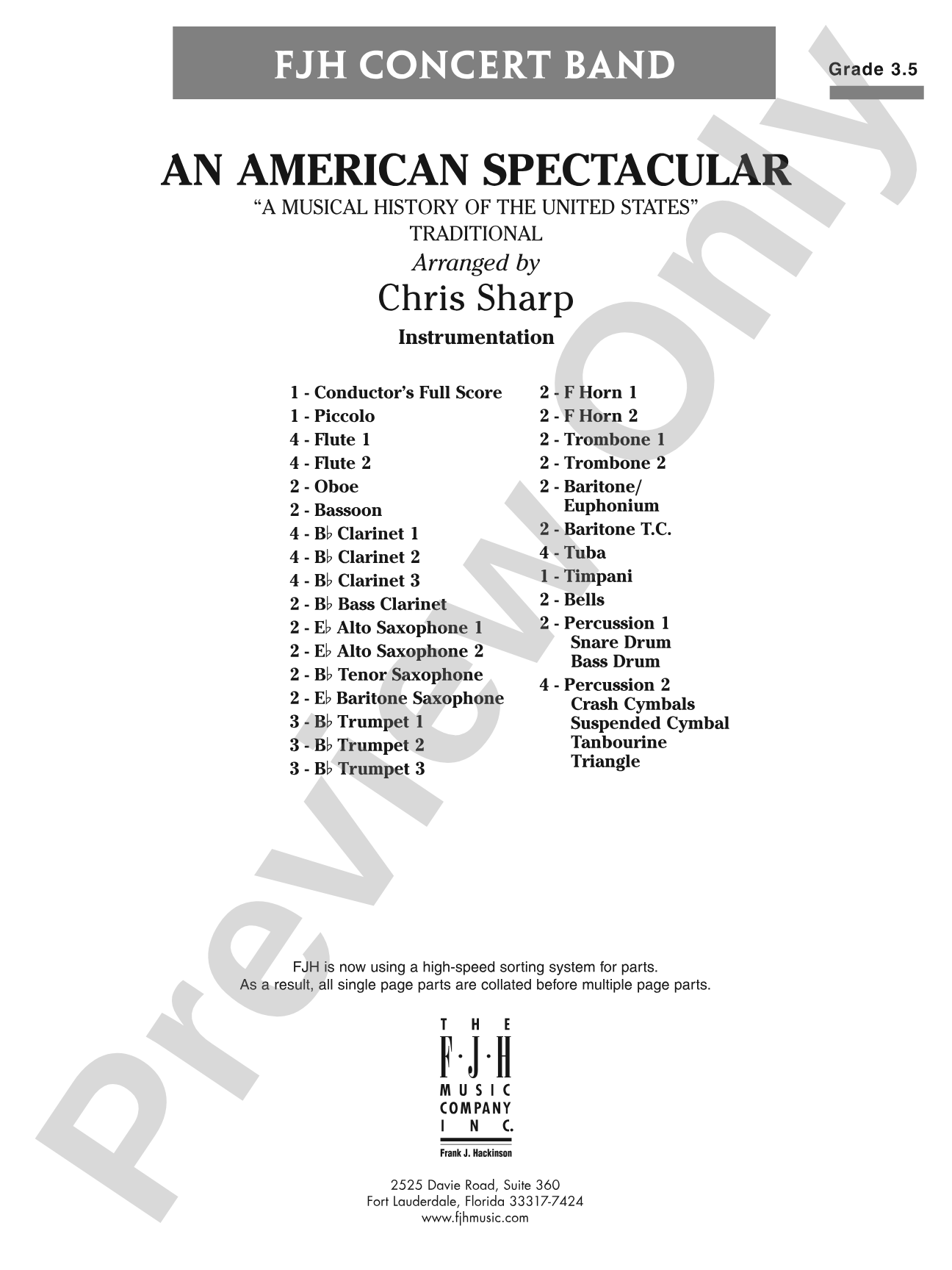 An American Spectacular: Concert Band Conductor Score & Parts