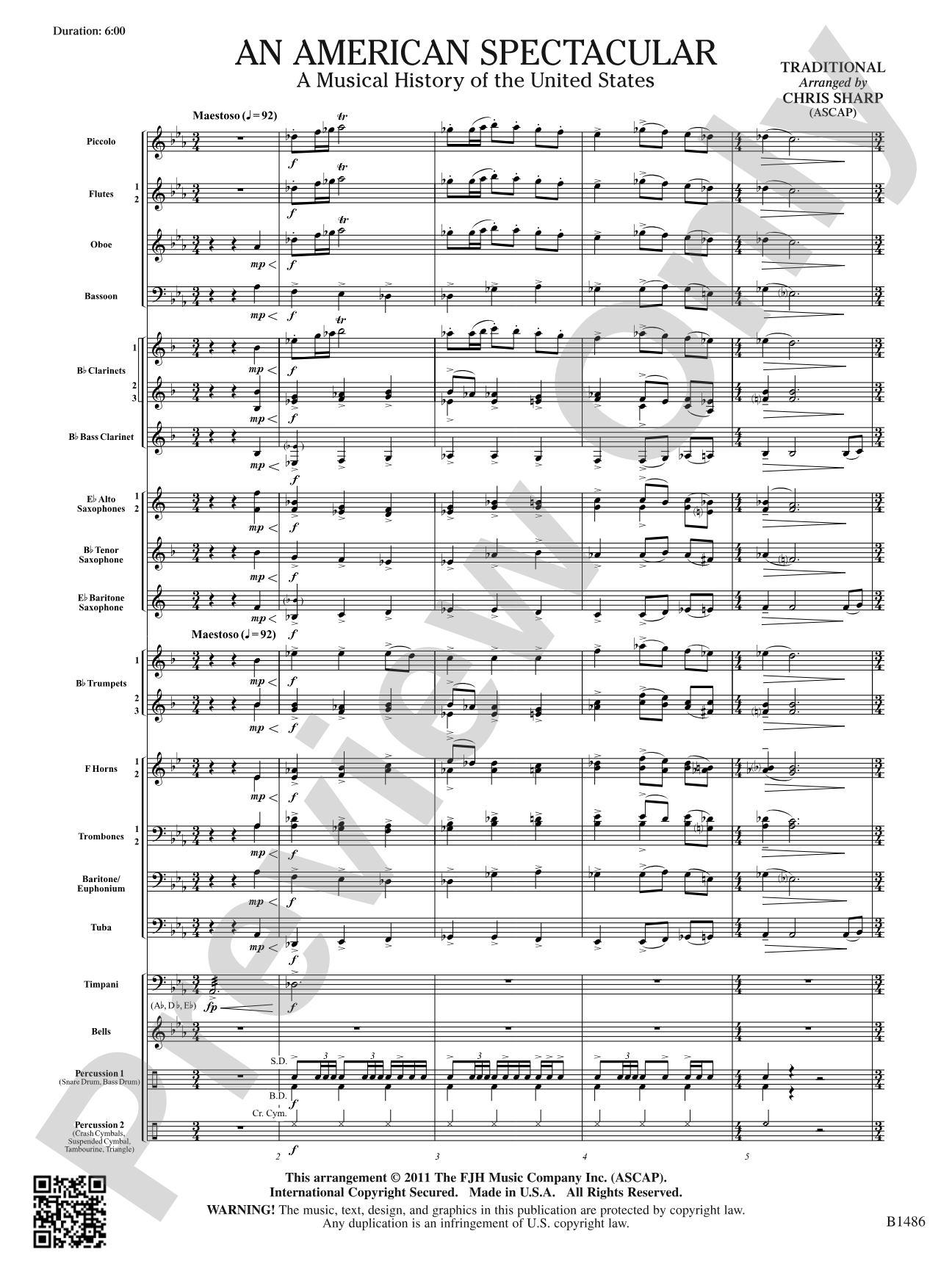 An American Spectacular: Concert Band Conductor Score & Parts