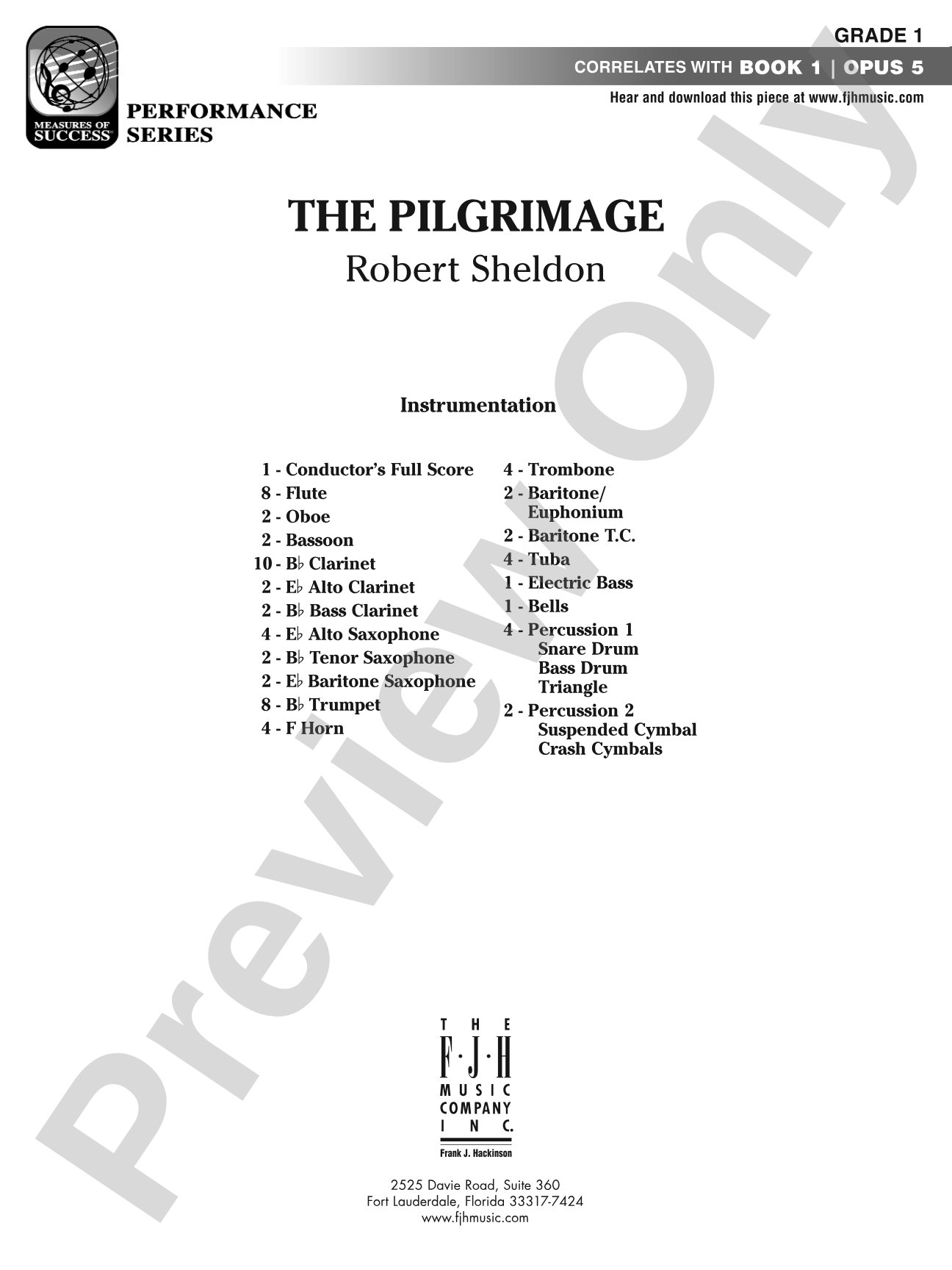 The Pilgrimage: Concert Band Conductor Score & Parts