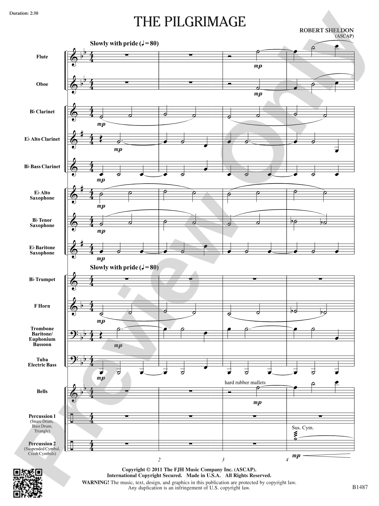 The Pilgrimage: Concert Band Conductor Score & Parts