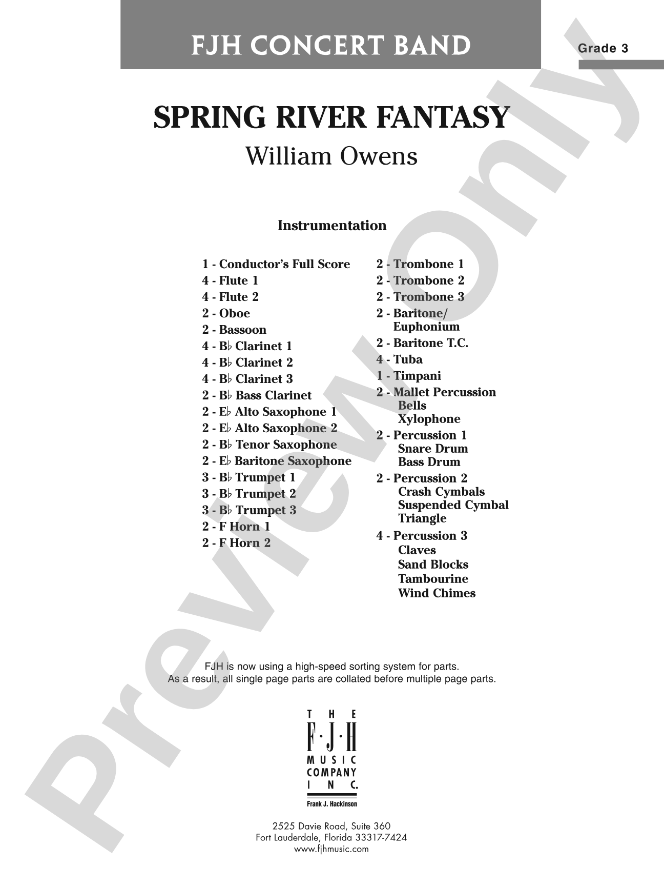Spring River Fantasy: Concert Band Conductor Score & Parts
