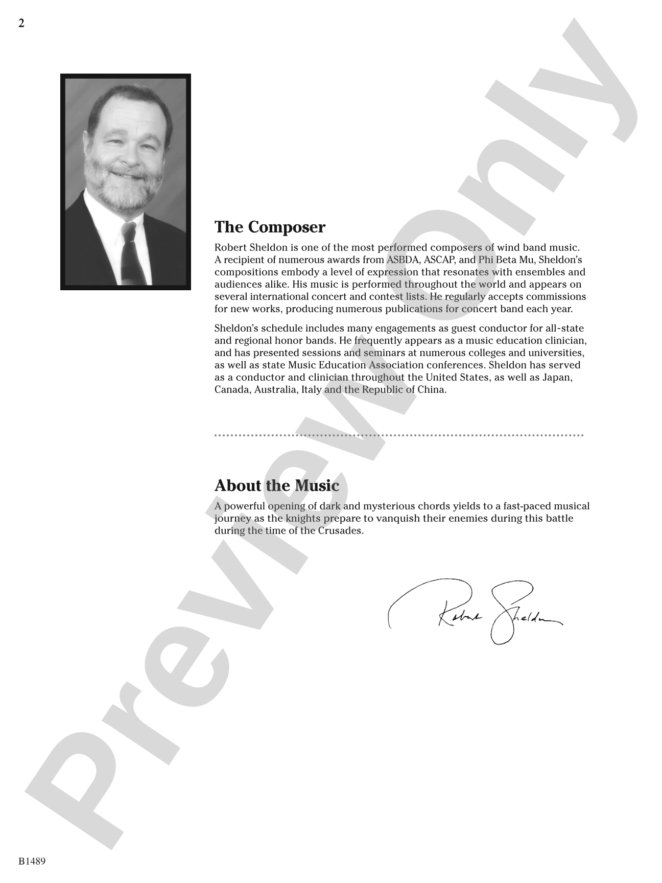 Quest of the Knights Templar: Concert Band Conductor Score & Parts