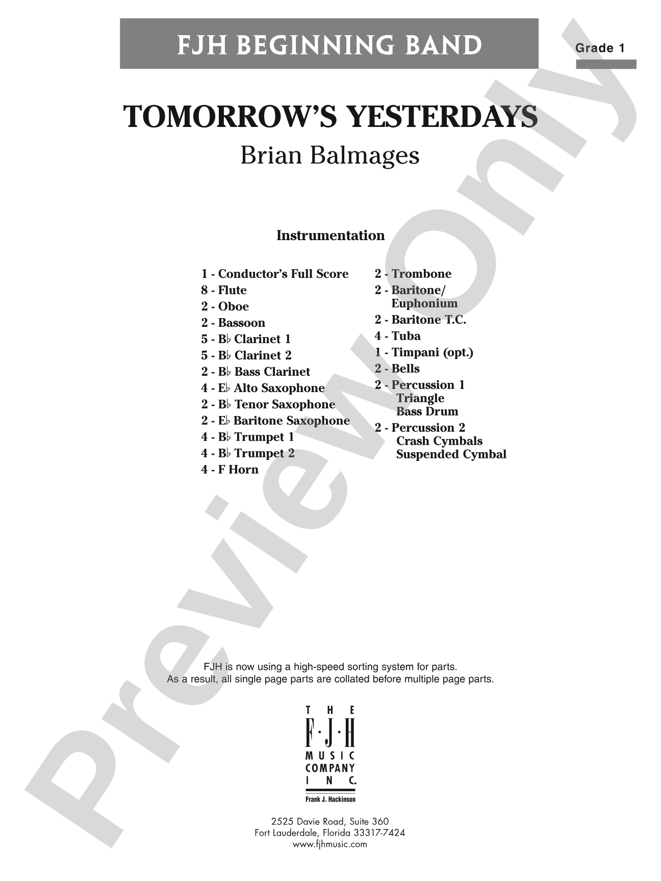 Tomorrow's Yesterdays: Score