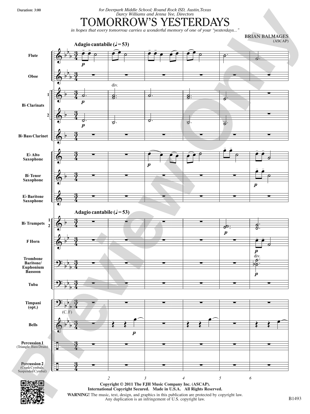 Tomorrow's Yesterdays: Score