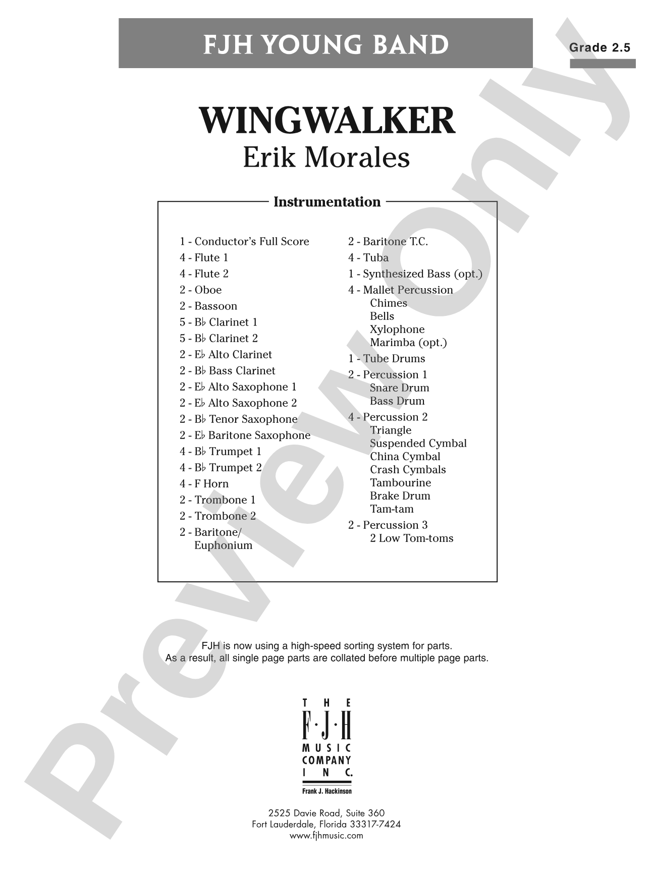 Wingwalker: Concert Band Conductor Score & Parts