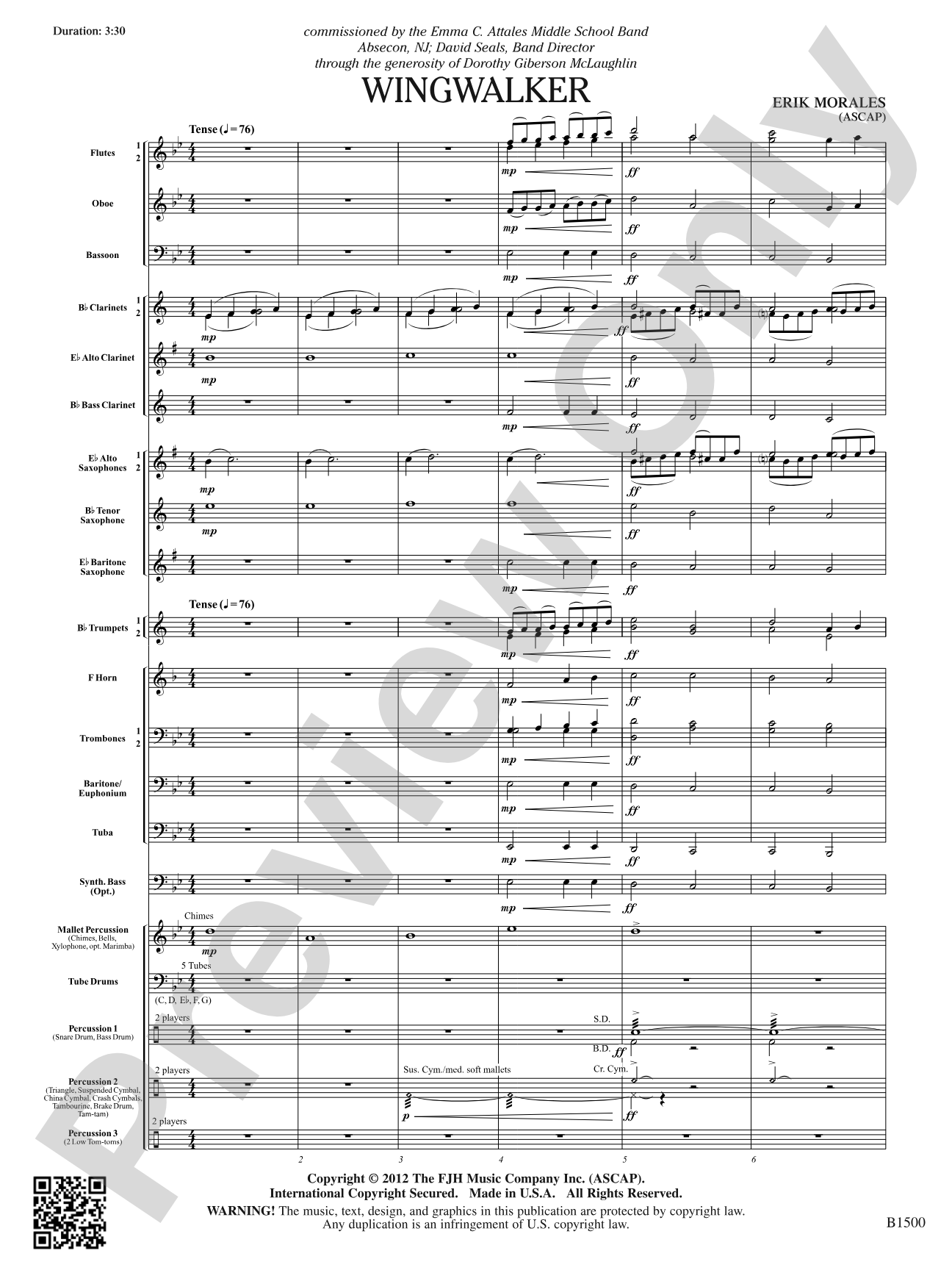 Wingwalker: Concert Band Conductor Score & Parts