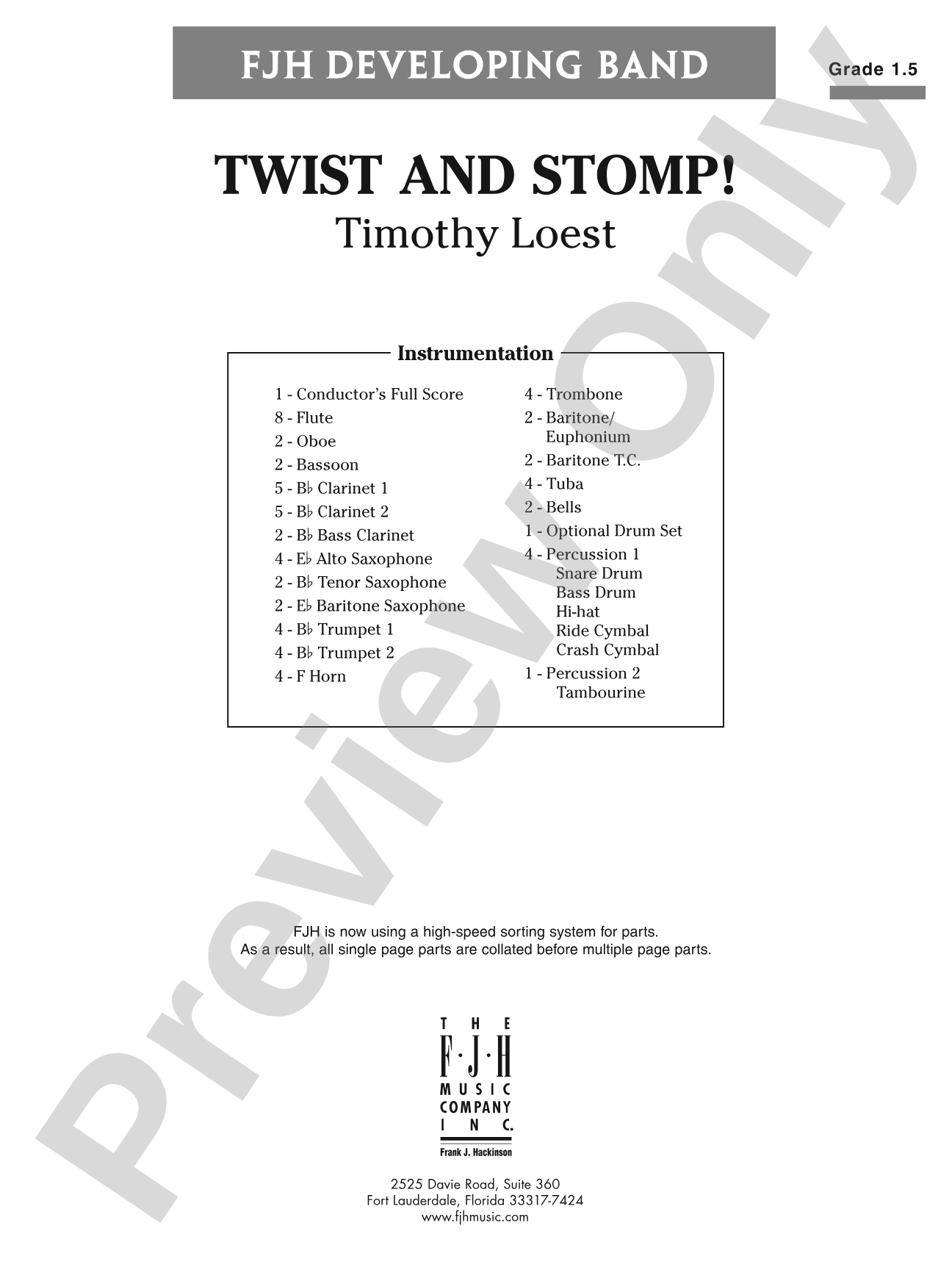 Twist and Stomp!: Concert Band Conductor Score & Parts