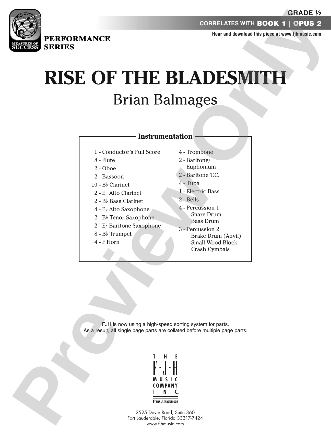 Rise of the Bladesmith: Concert Band Conductor Score & Parts