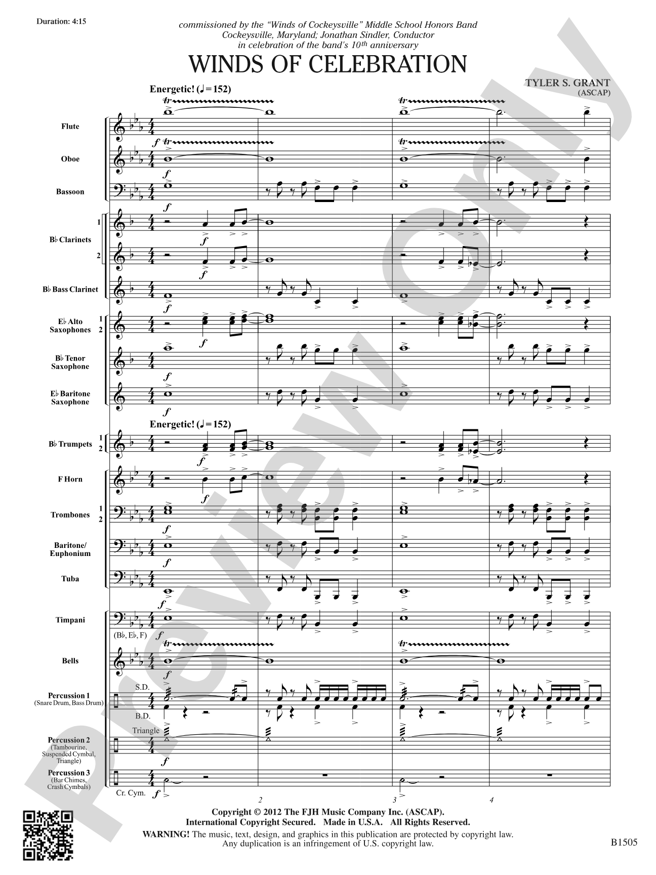 Winds of Celebration: Concert Band Conductor Score & Parts