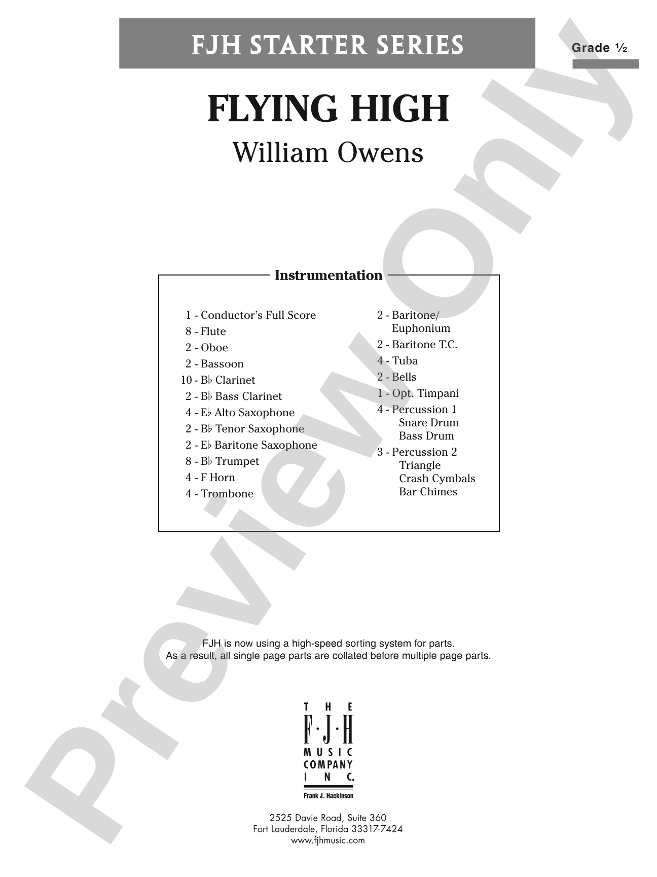 Flying High: Concert Band Conductor Score & Parts