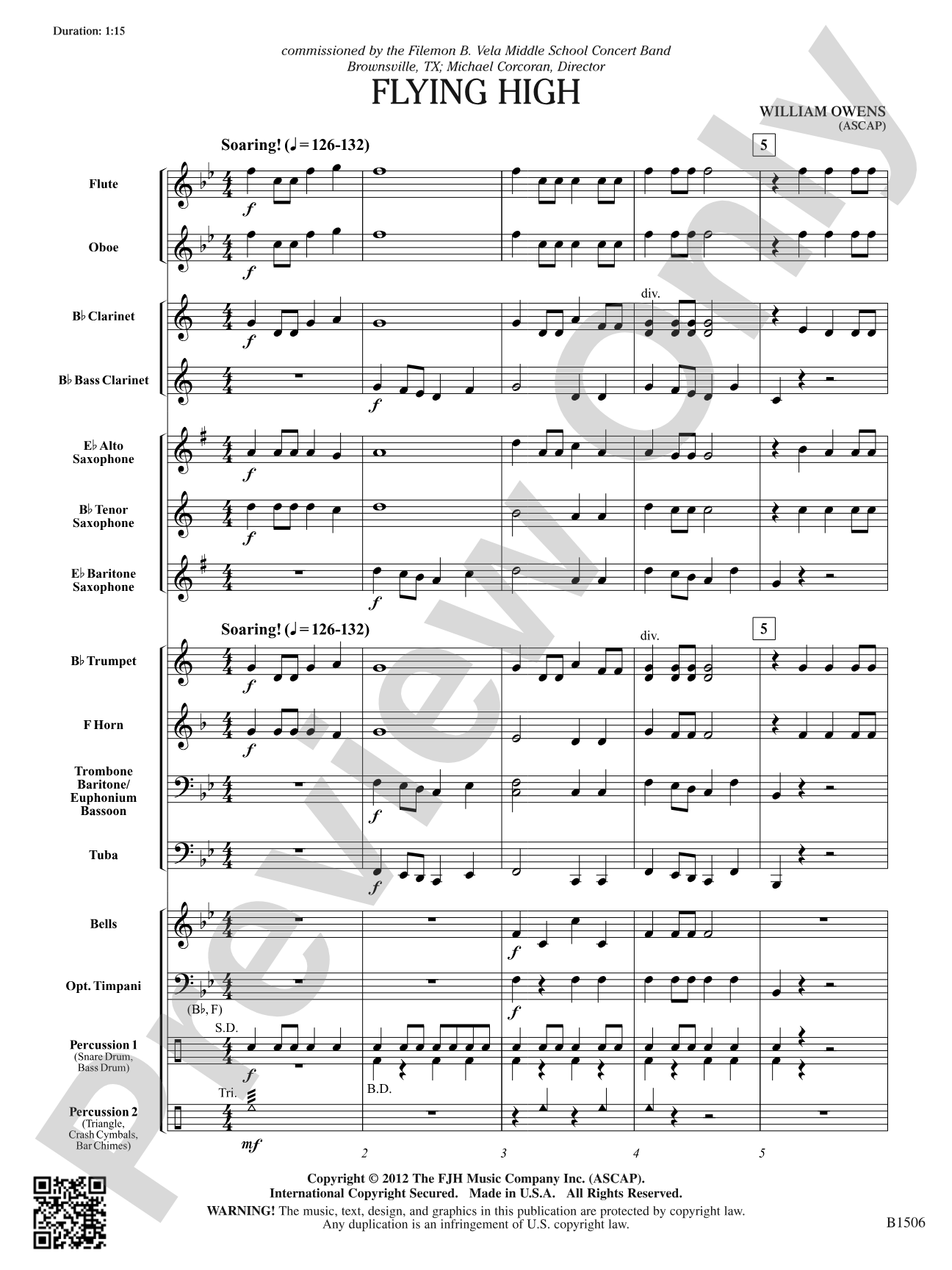 Flying High: Concert Band Conductor Score & Parts