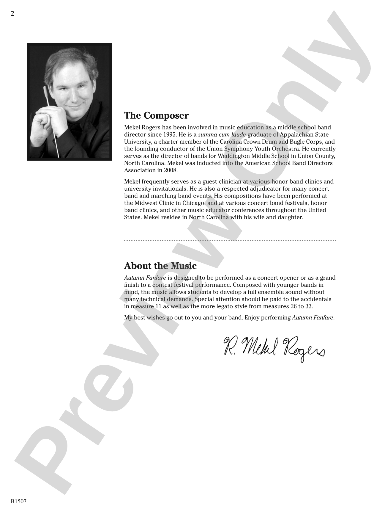 Autumn Fanfare: Concert Band Conductor Score & Parts