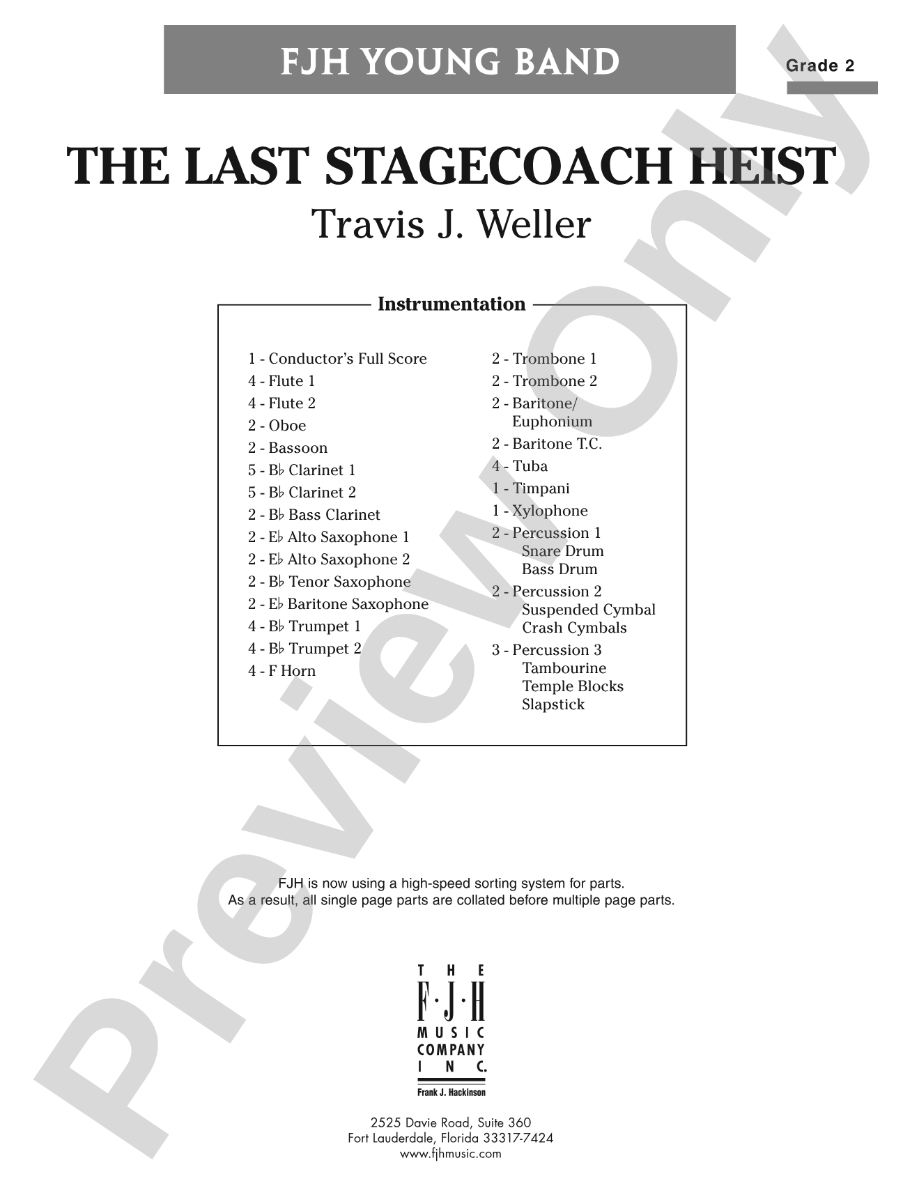 The Last Stagecoach Heist: Concert Band Conductor Score & Parts