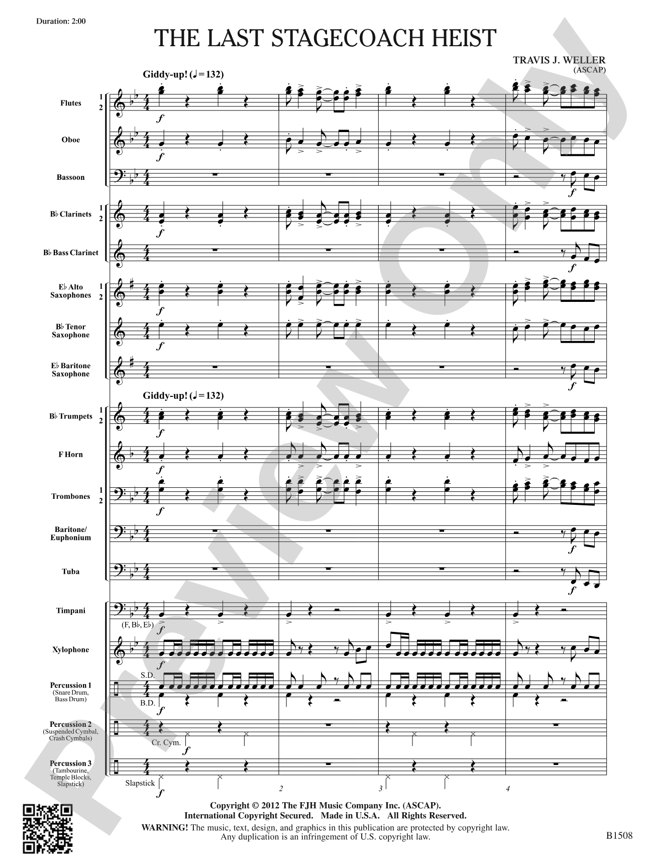 The Last Stagecoach Heist: Concert Band Conductor Score & Parts