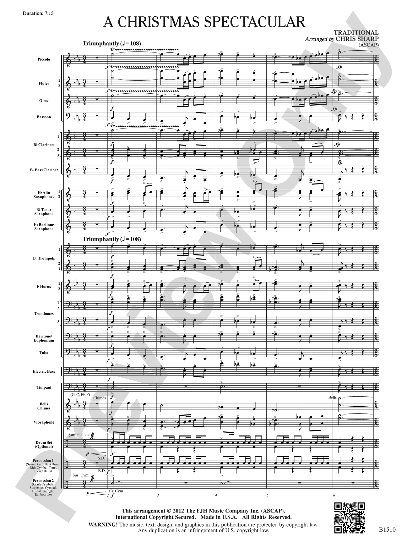 A Christmas Spectacular: Concert Band Conductor Score & Parts