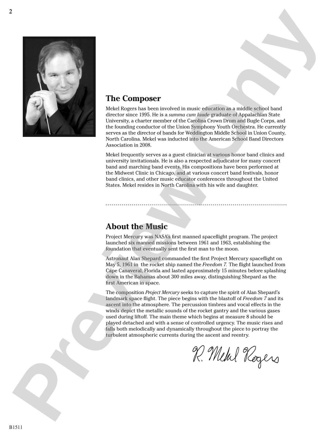 Project Mercury: Concert Band Conductor Score & Parts