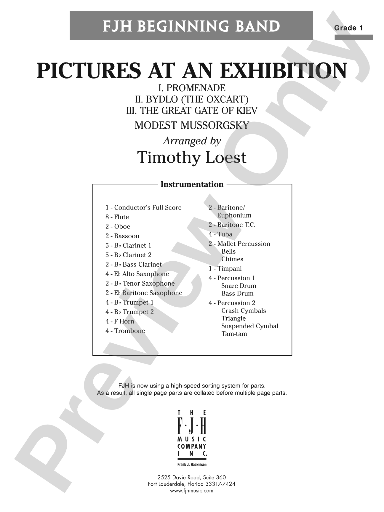 Pictures at an Exhibition: Concert Band Conductor Score & Parts