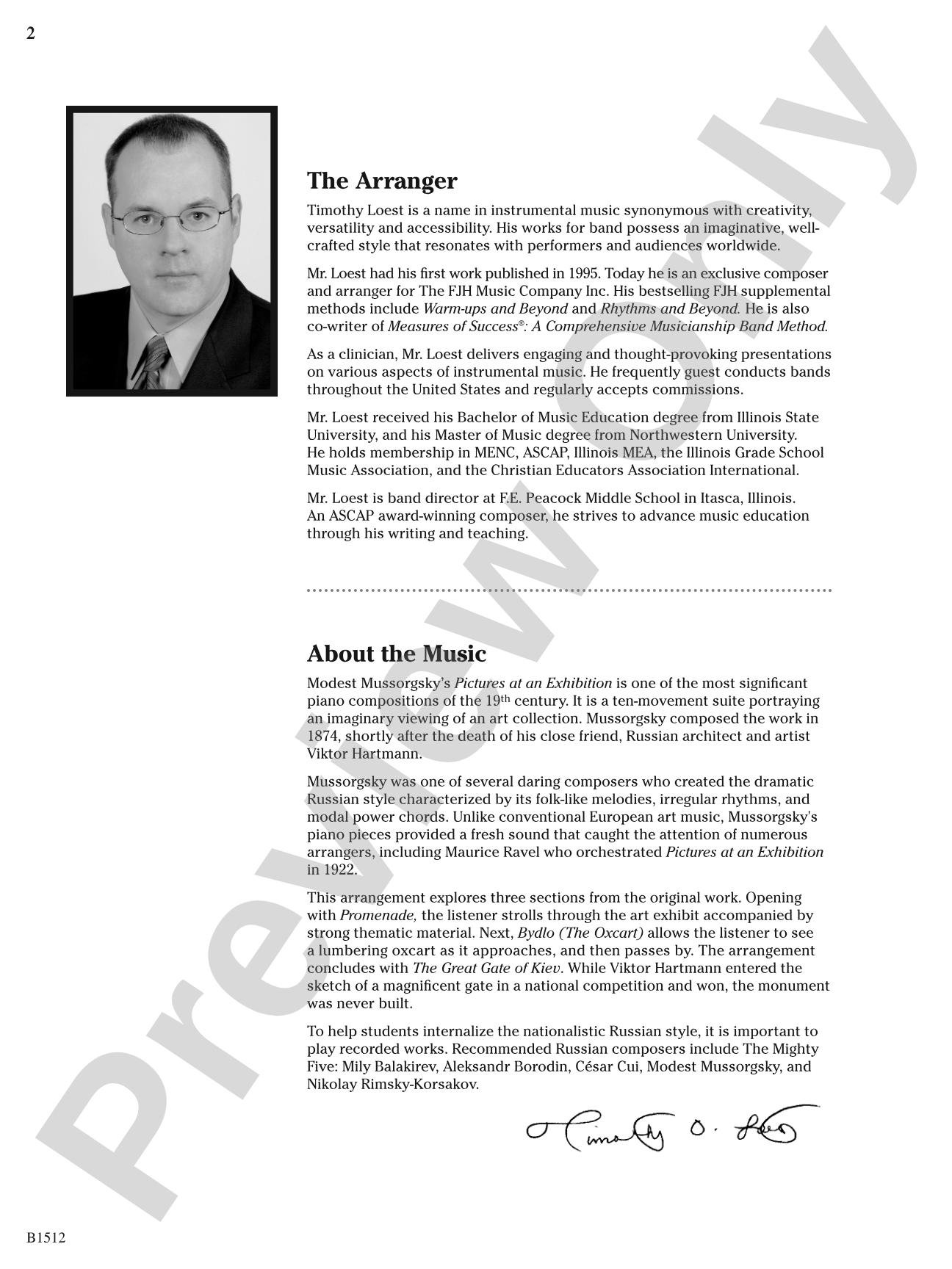 Pictures at an Exhibition: Concert Band Conductor Score & Parts