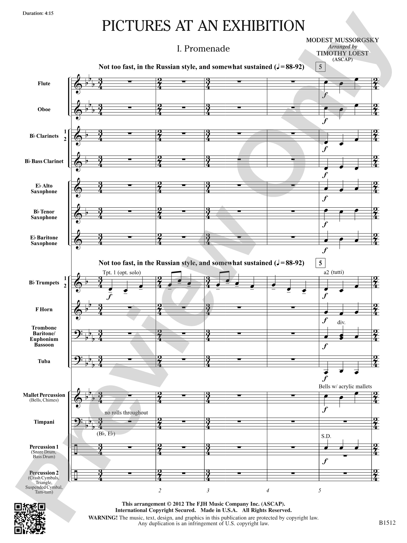 Pictures at an Exhibition: Concert Band Conductor Score & Parts