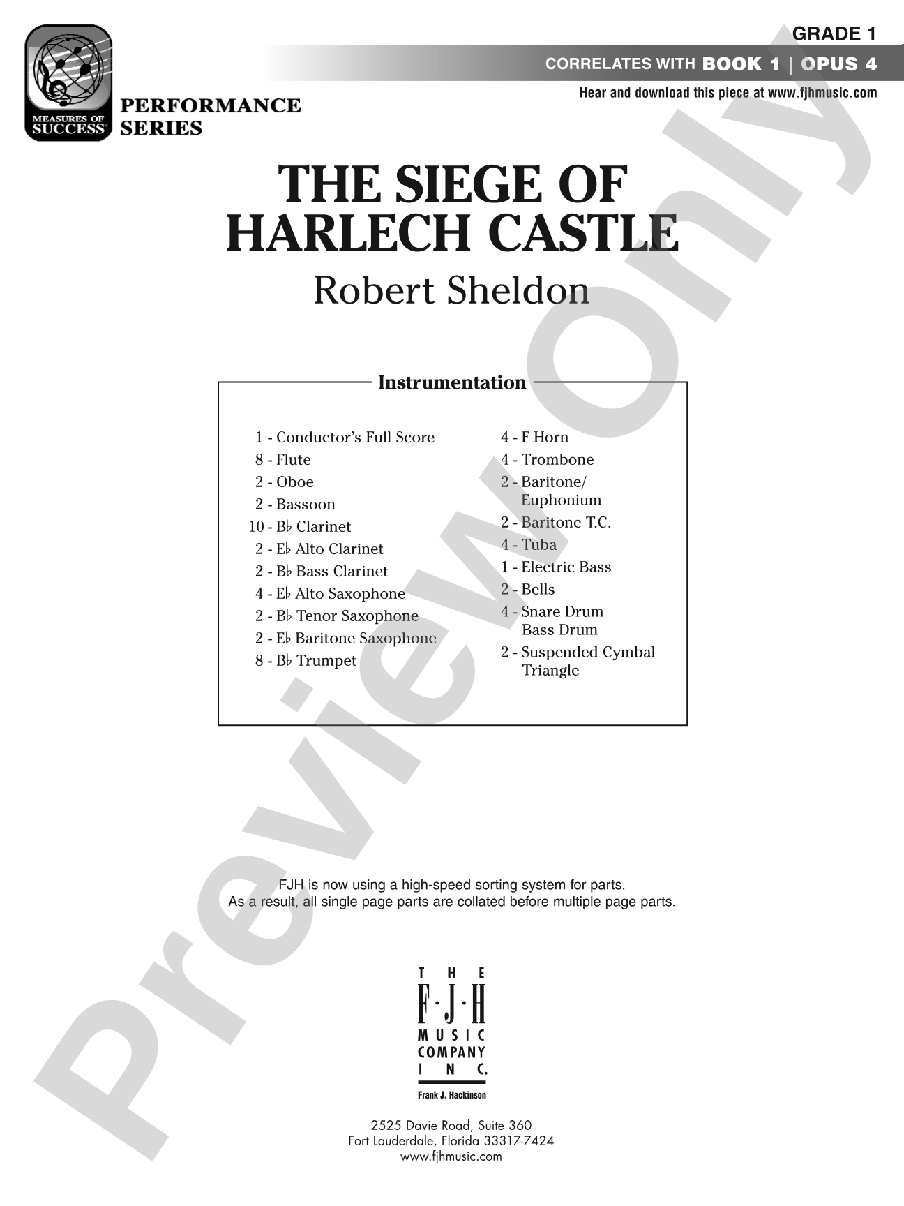 The Siege of Harlech Castle: Concert Band Conductor Score & Parts