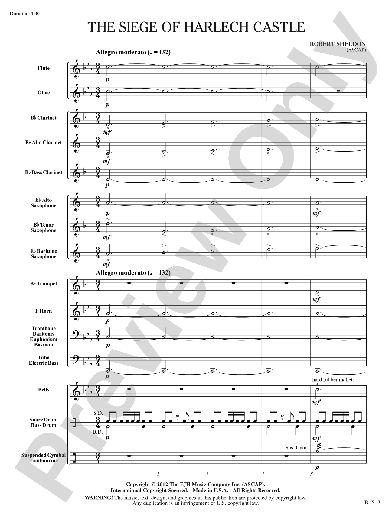 The Siege of Harlech Castle: Concert Band Conductor Score & Parts