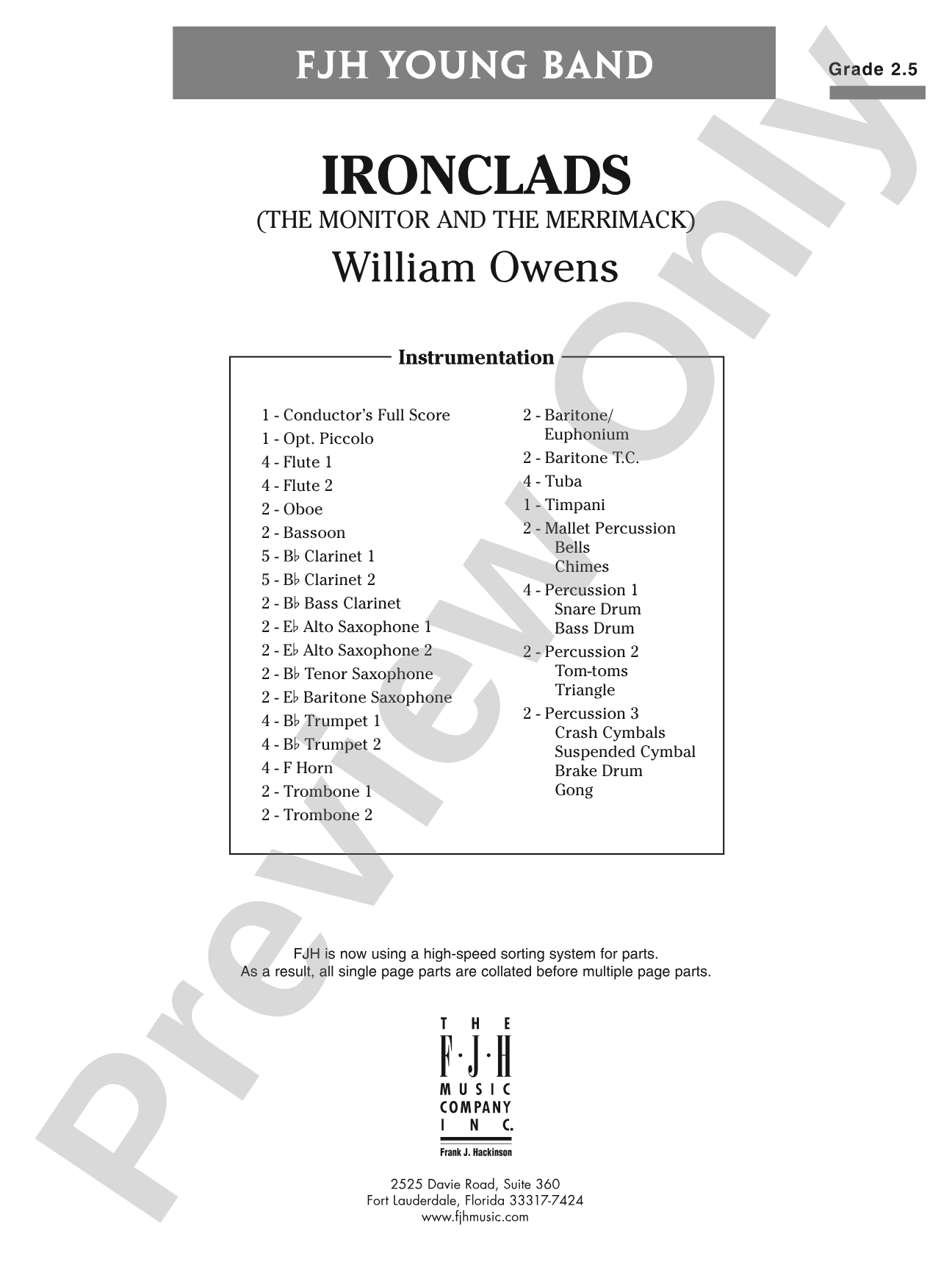 Ironclads: Concert Band Conductor Score & Parts