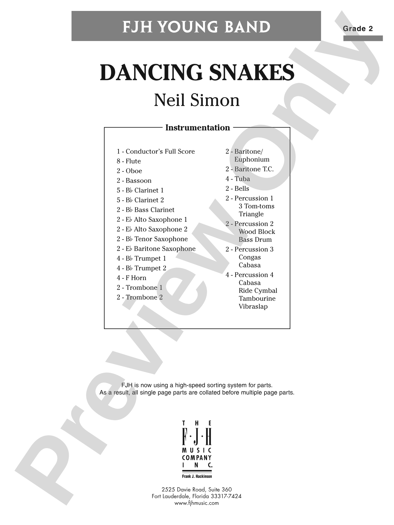 Dancing Snakes: Concert Band Conductor Score & Parts