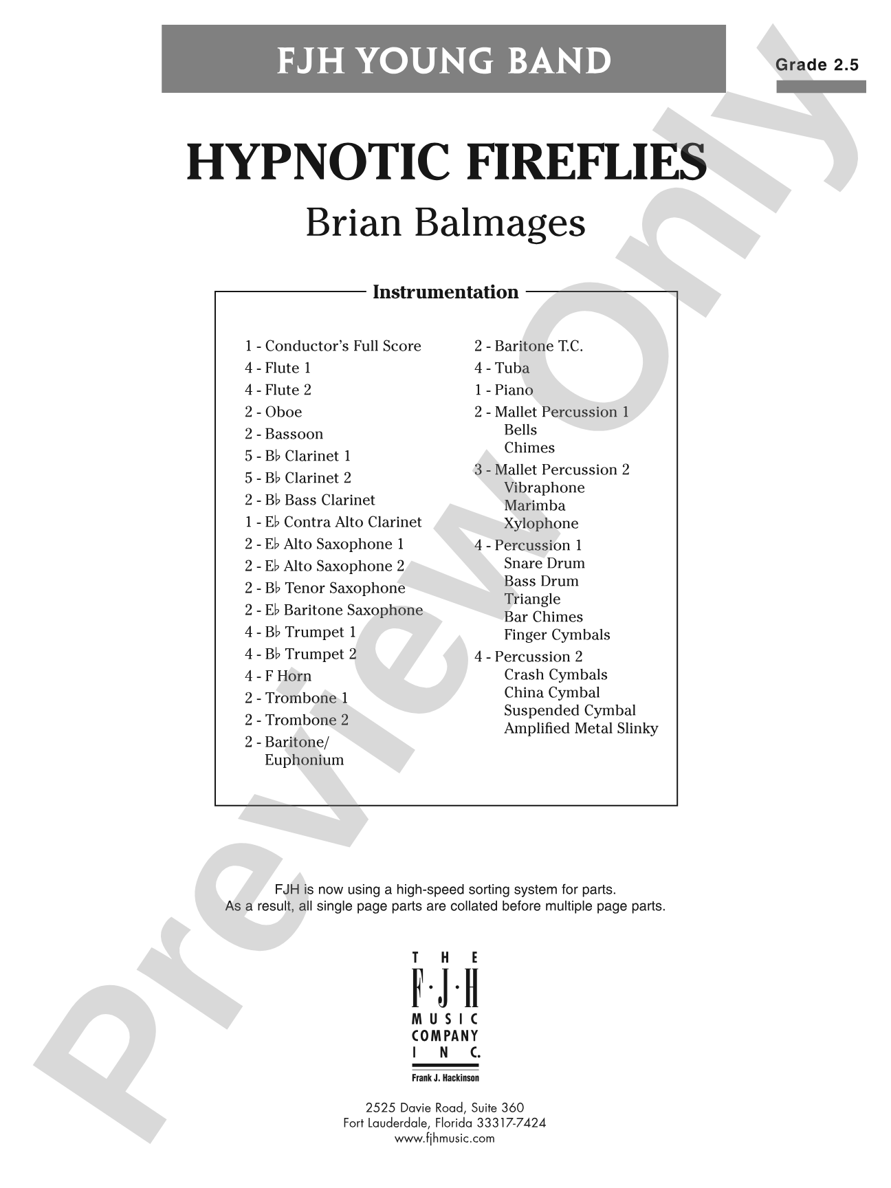 Hypnotic Fireflies: Concert Band Conductor Score & Parts