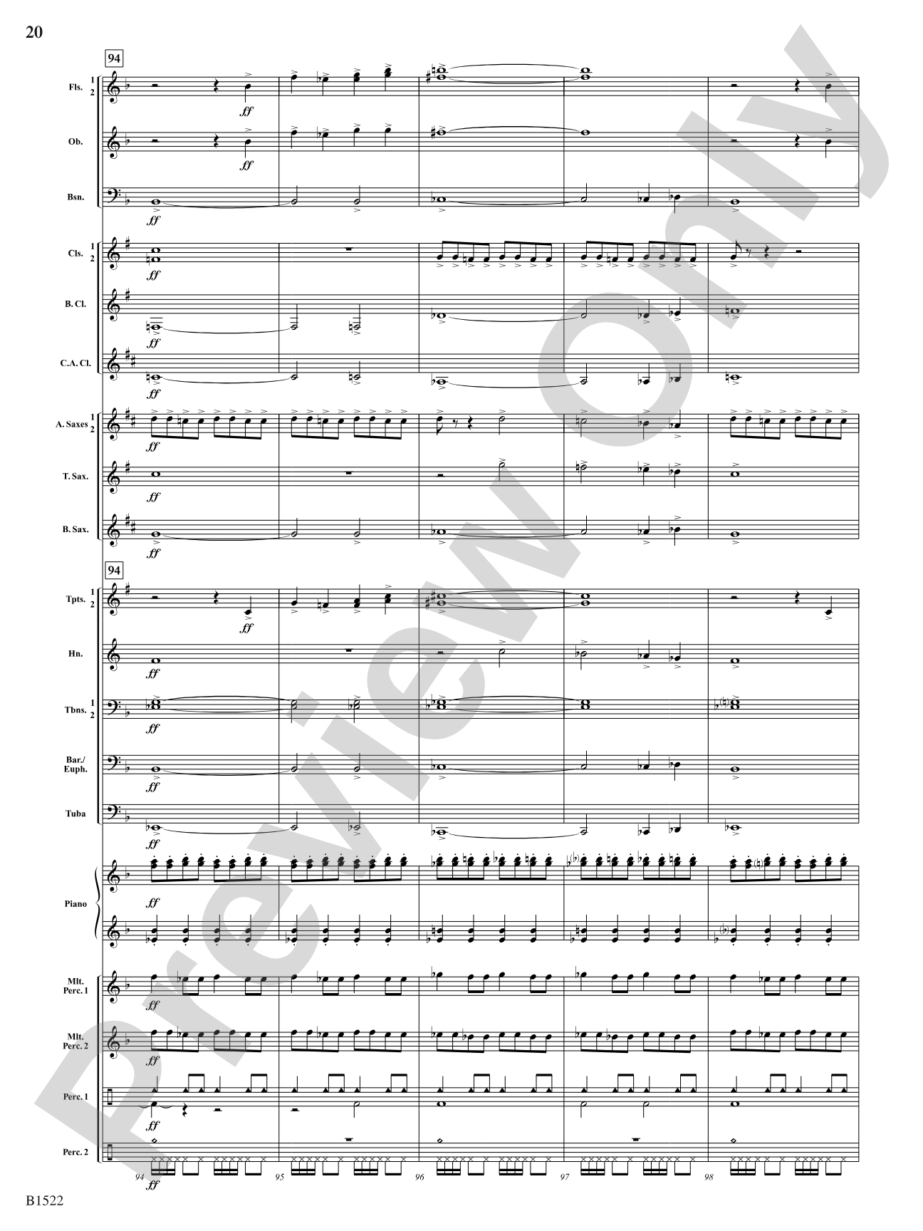Hypnotic Fireflies: Concert Band Conductor Score & Parts