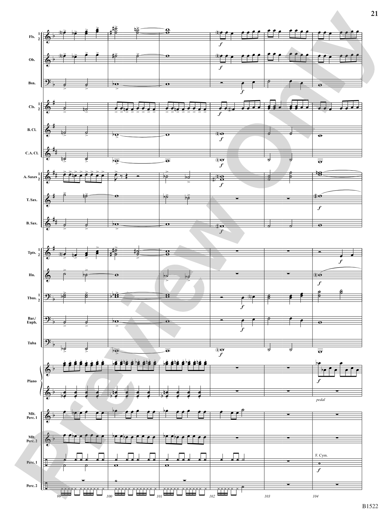 Hypnotic Fireflies: Concert Band Conductor Score & Parts