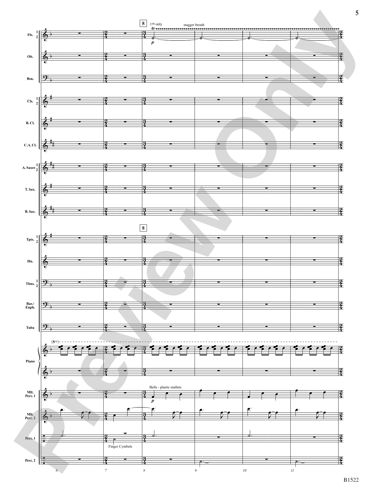 Hypnotic Fireflies: Concert Band Conductor Score & Parts