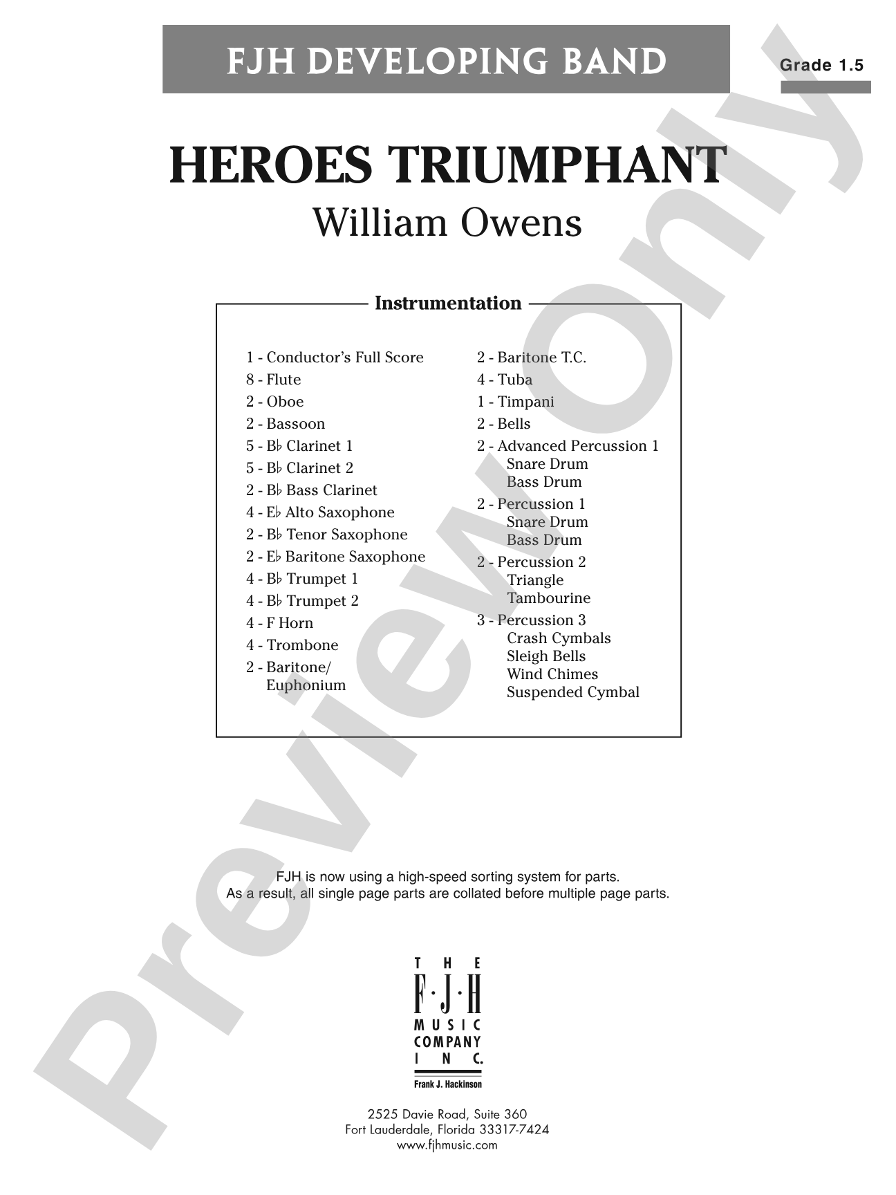 Heroes Triumphant: Concert Band Conductor Score & Parts