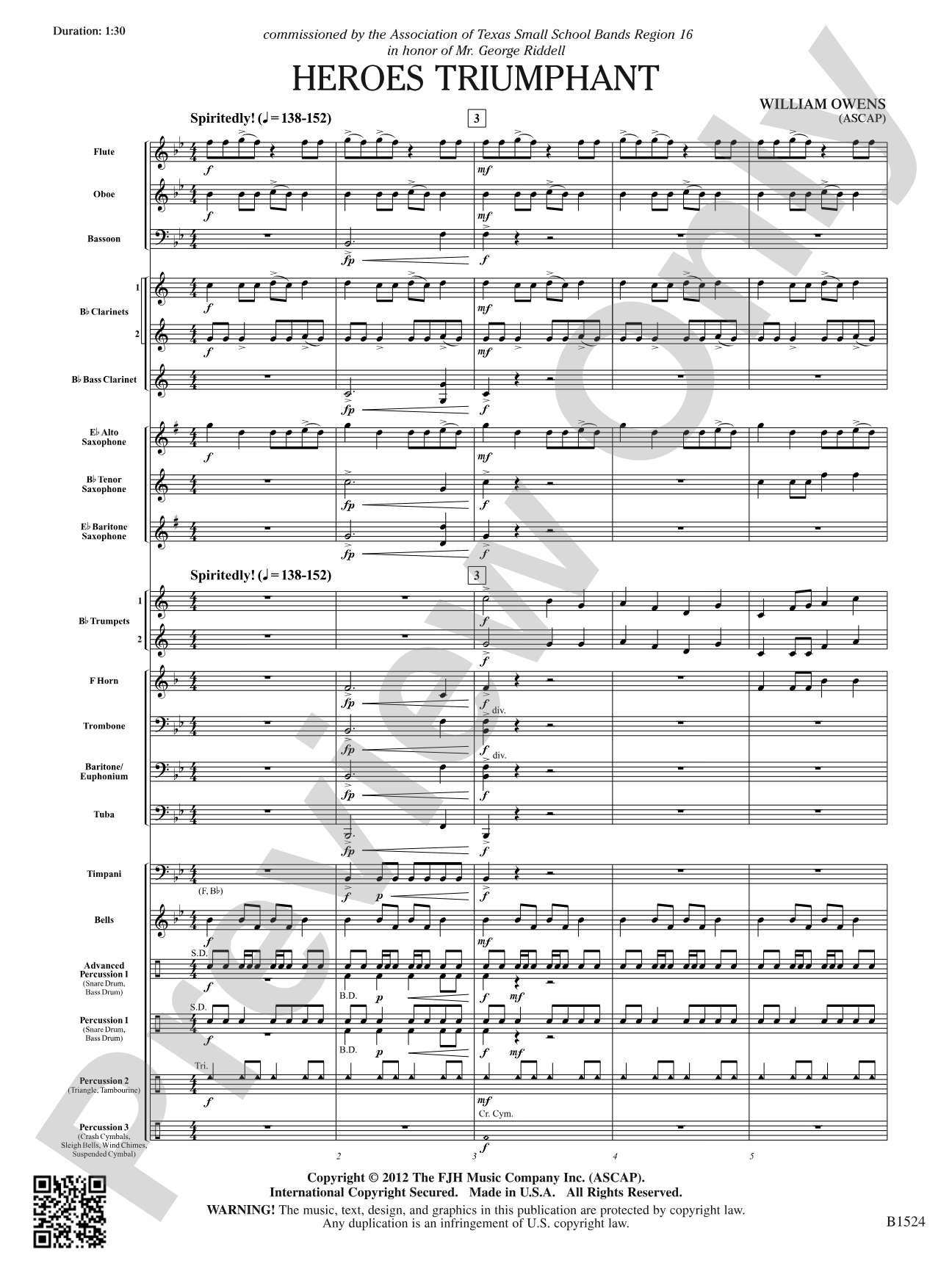 Heroes Triumphant: Concert Band Conductor Score & Parts