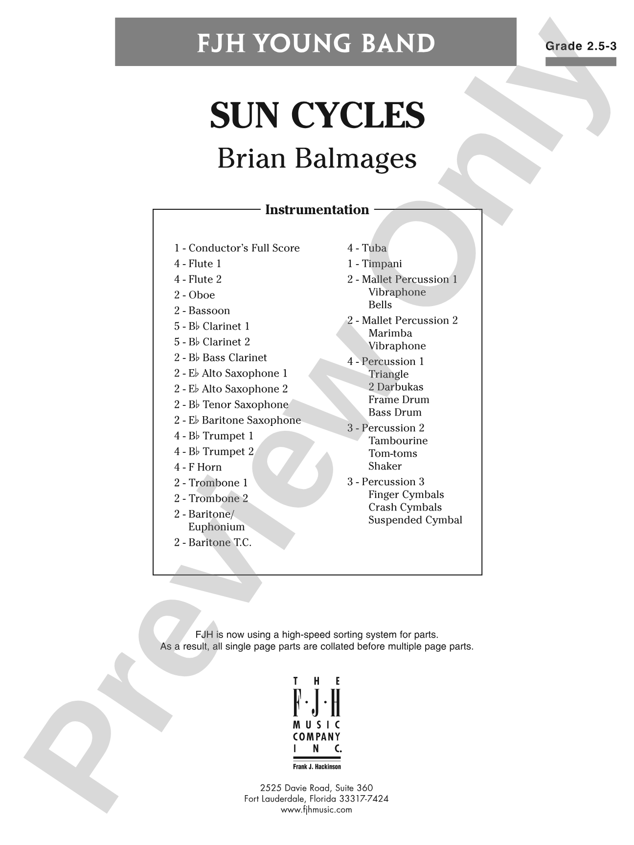 Sun Cycles: Concert Band Conductor Score & Parts