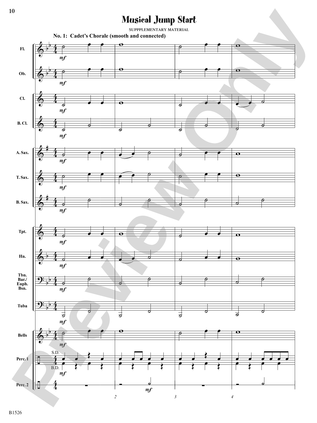 Sousa's Cadets: Concert Band Conductor Score & Parts
