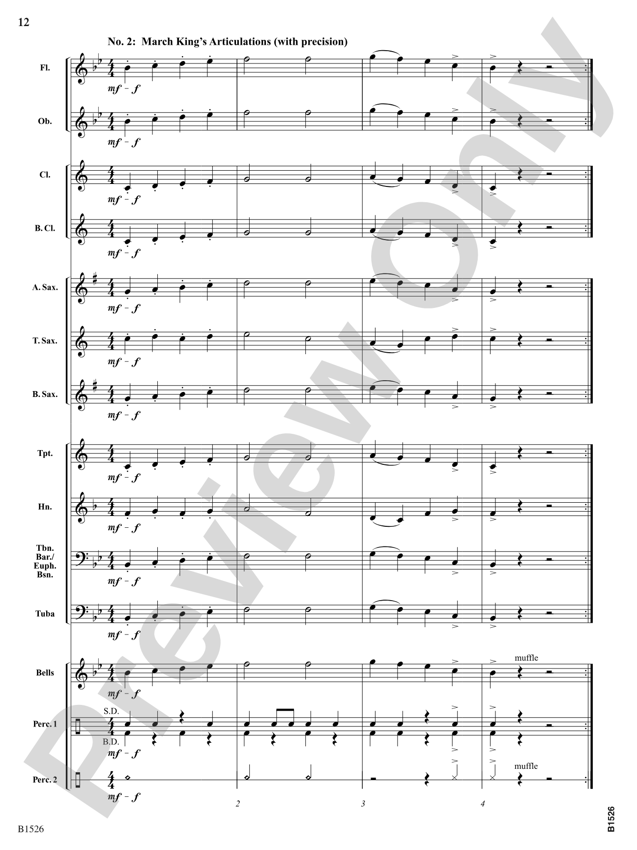 Sousa's Cadets: Concert Band Conductor Score & Parts