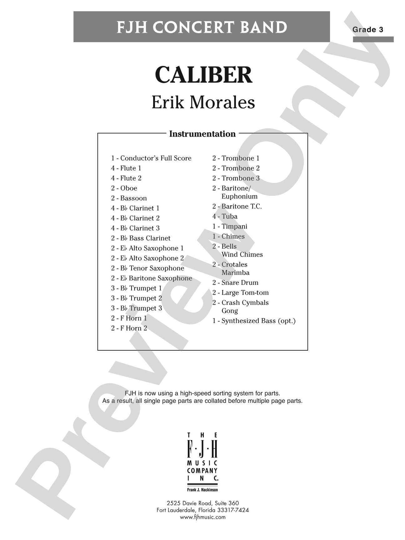 Caliber: Concert Band Conductor Score & Parts