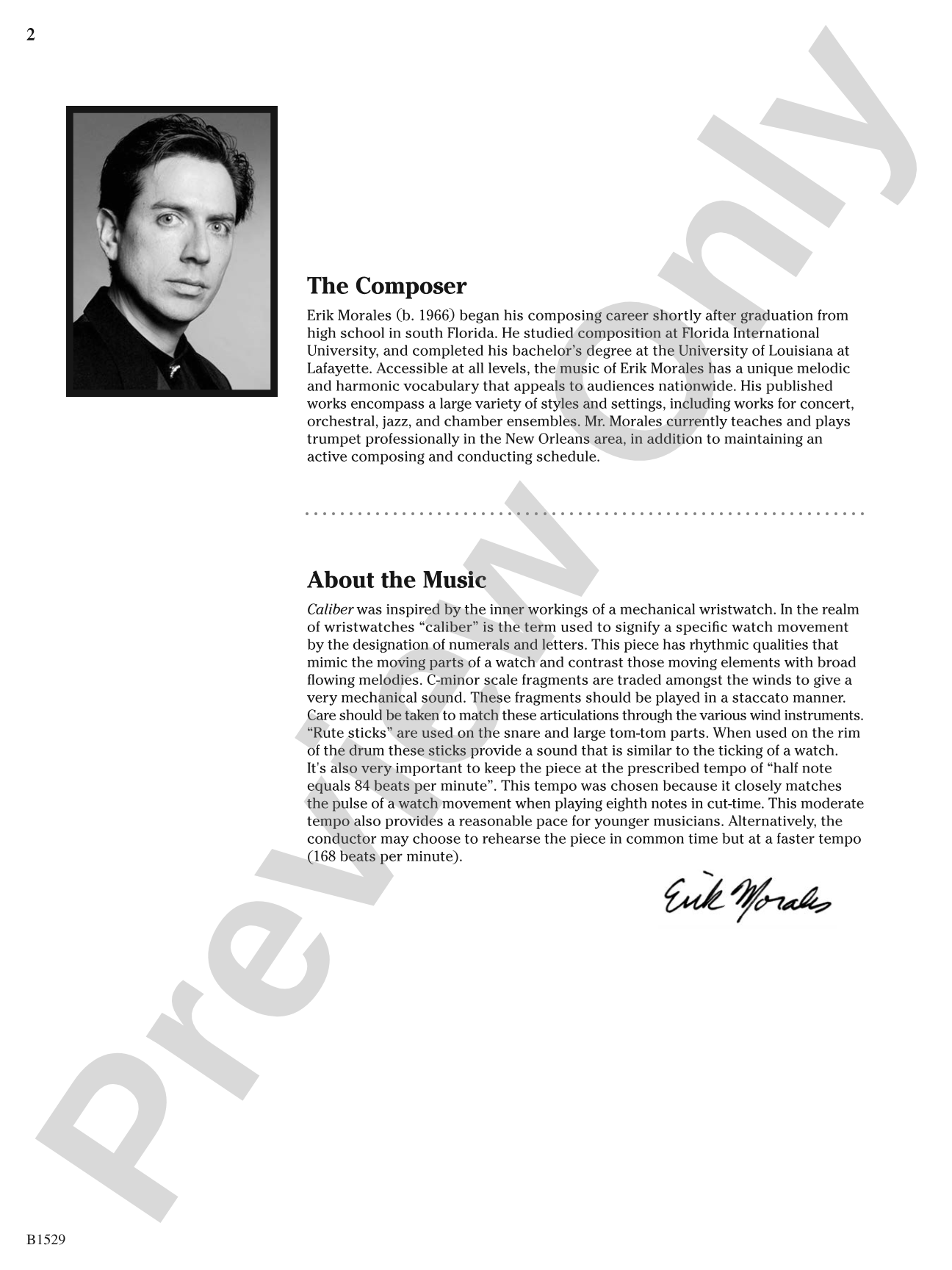 Caliber: Concert Band Conductor Score & Parts