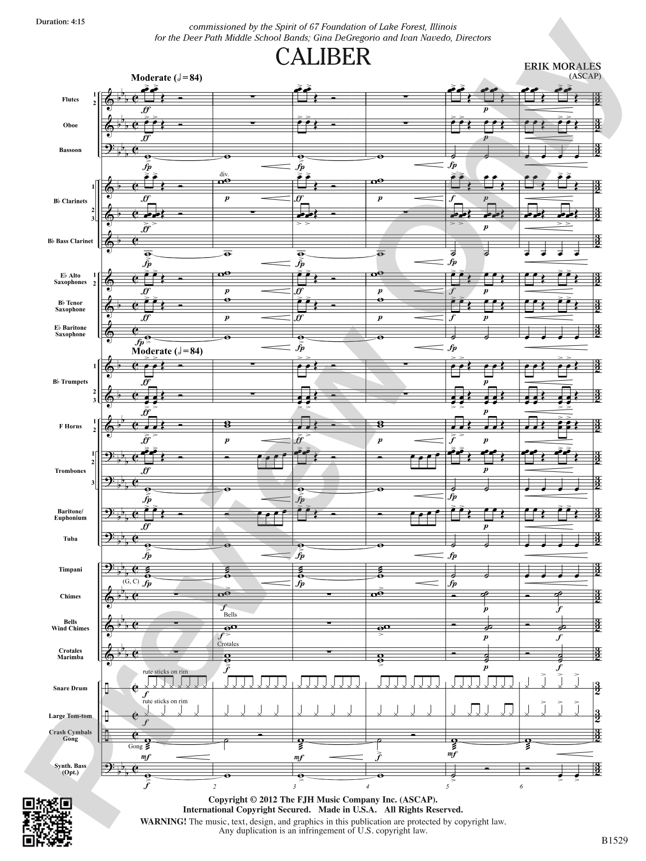 Caliber: Concert Band Conductor Score & Parts