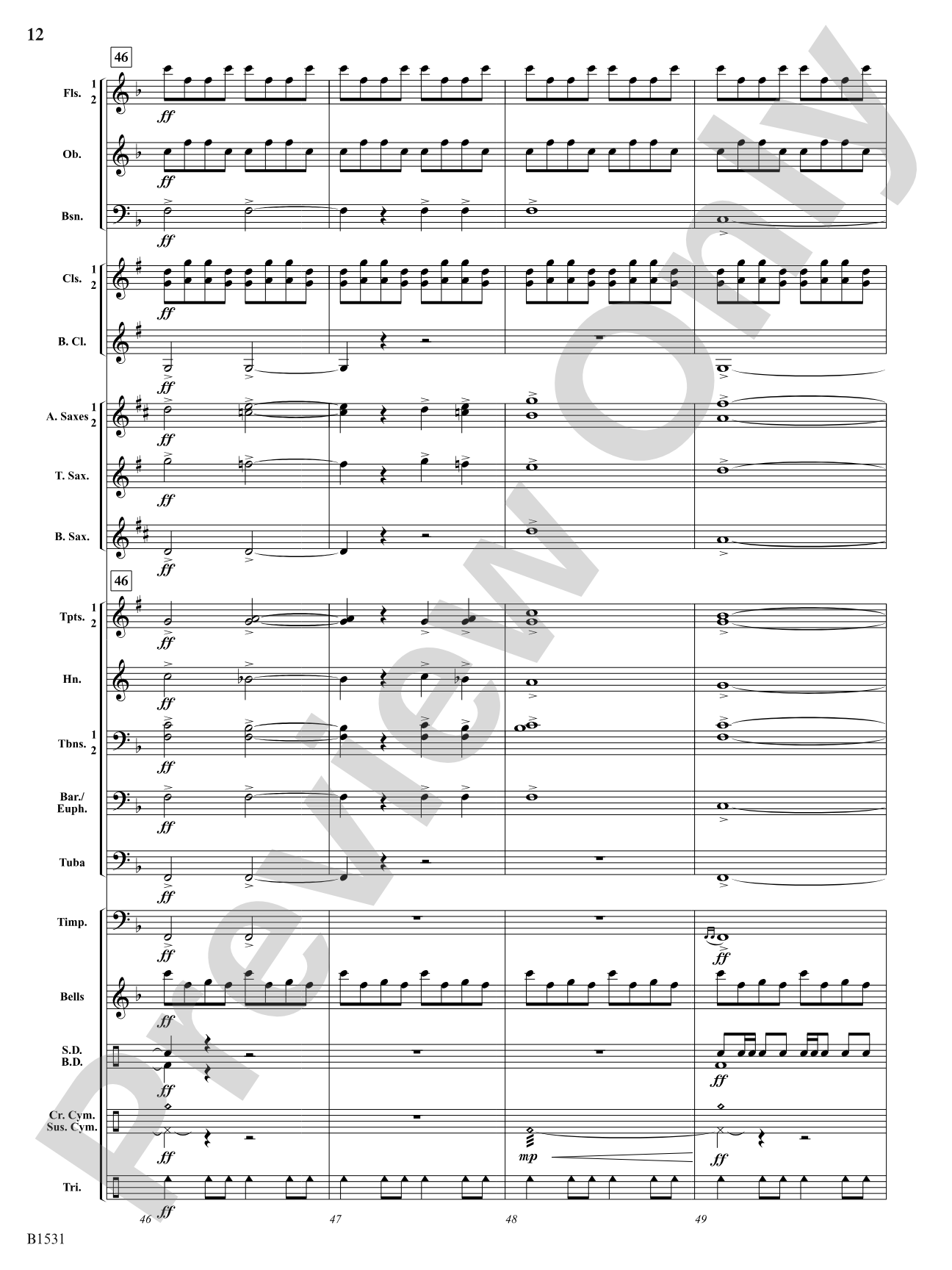 Falcon Fanfare: Concert Band Conductor Score & Parts